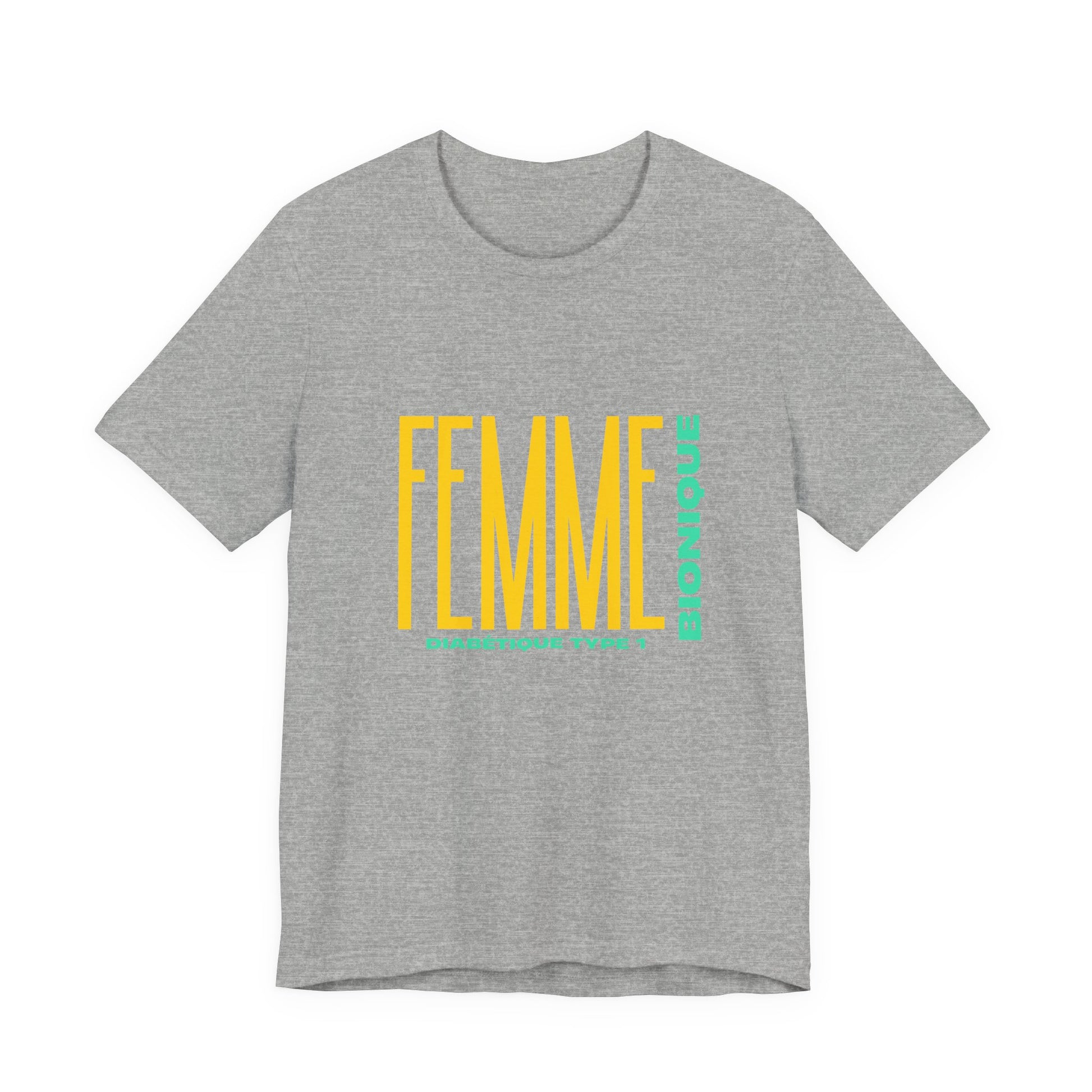 The Diabuddies Store Bionic Woman (French) - Unisex Tee Bionic Woman (French) - Unisex Tee: Unleash your inner Bionic strength! This Unisex Tee is a powerful statement of resilience, strength, and modern-day heroism for anyone living with Type 1 Diabetes.
