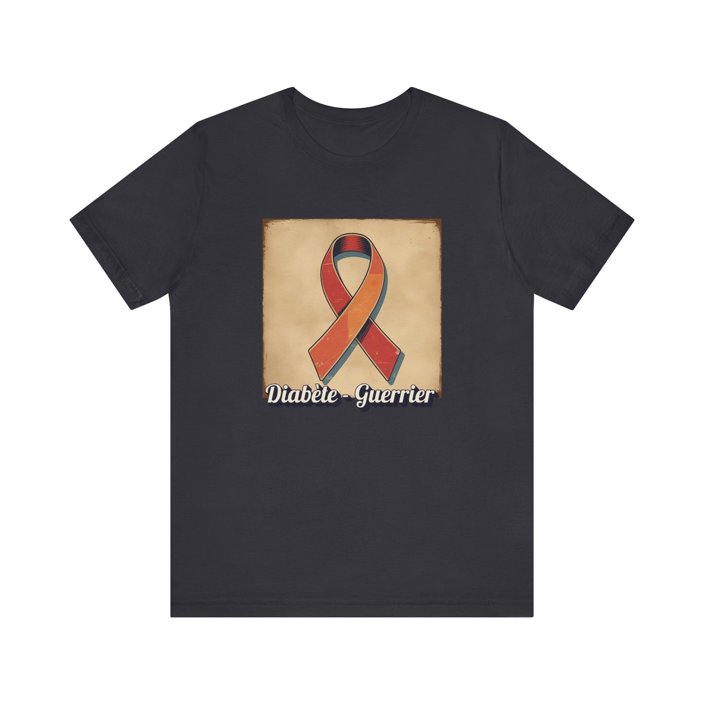 Diabetes Warrior, Retro Style (French/Guerrier) Unisex Tee The Diabuddies Store T-Shirts $22.50