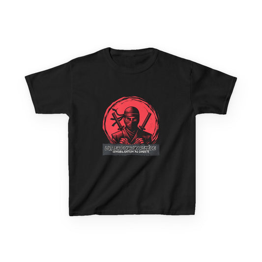 The Diabuddies Store Fighting for a Cure w/Ninja (French) - Kids Tee Fighting for a Cure w/Ninja (French) - Kids Tee: This soft and comfortable tee is a perfect way for your child to show their support in a fun and empowering way. It features an awesome n
