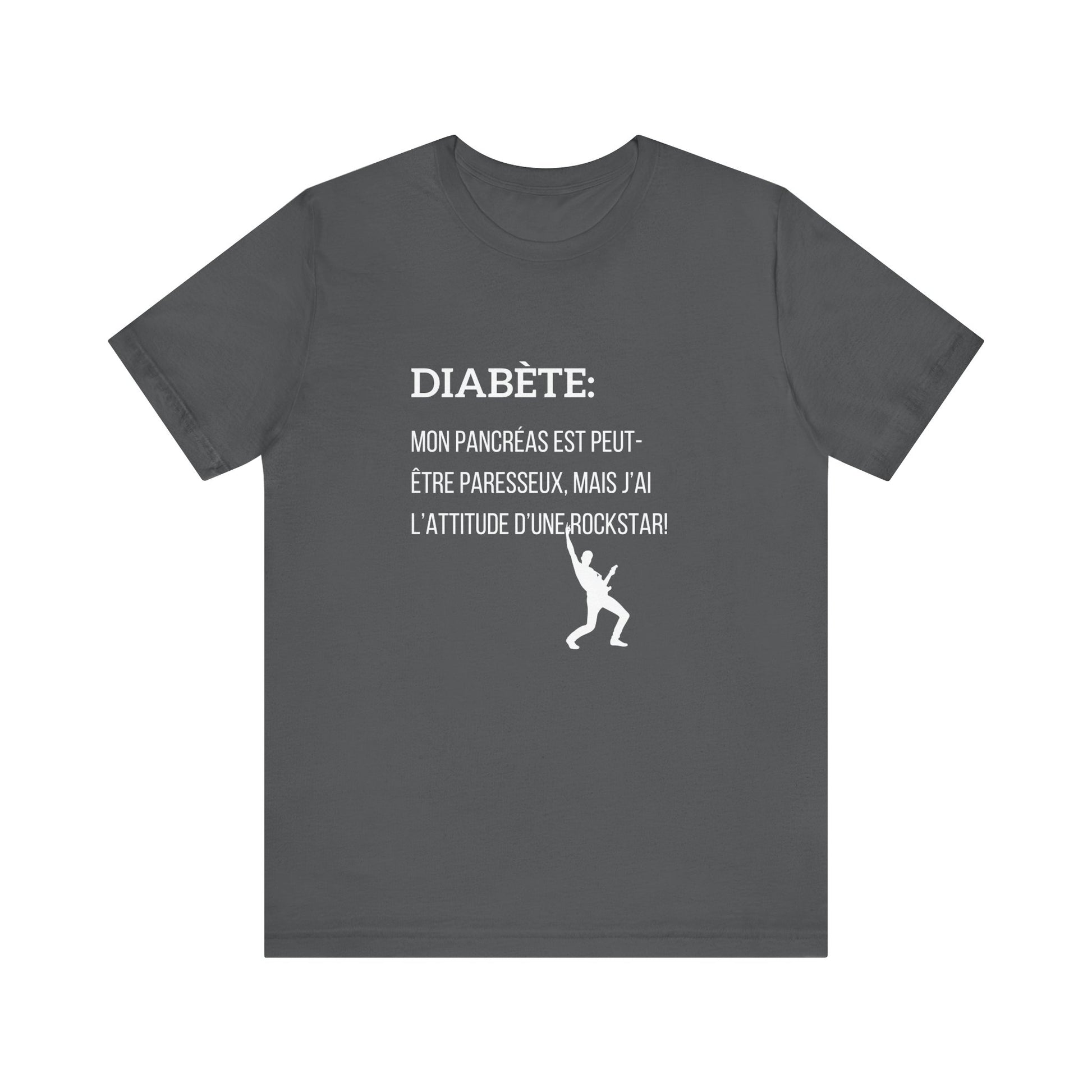 Lazy Pancreas, Rockstar Attitude (French) - Unisex Tee The Diabuddies Store T-Shirts $22.50