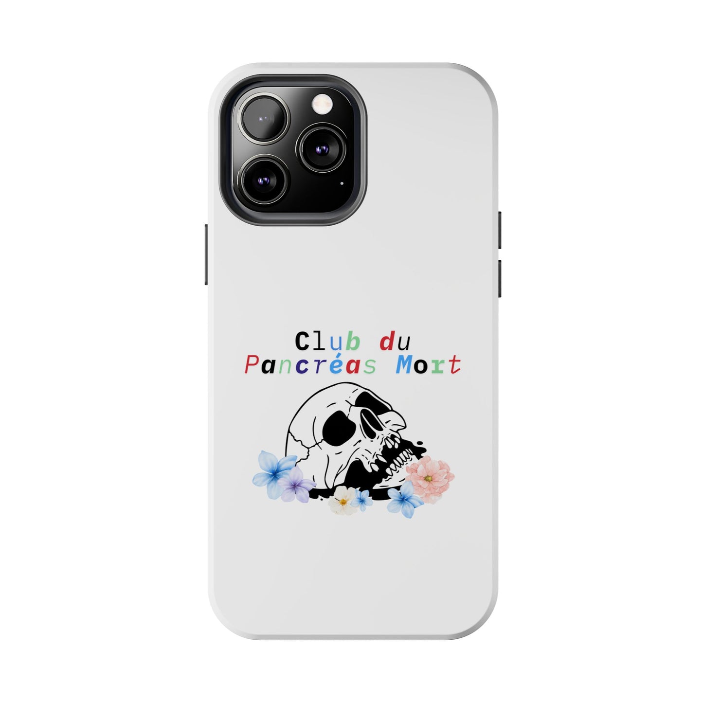 Skull & Flowers, Dead Pancreas Club (French) - Phone Cases The Diabuddies Store Mobile Phone Cases $18.23