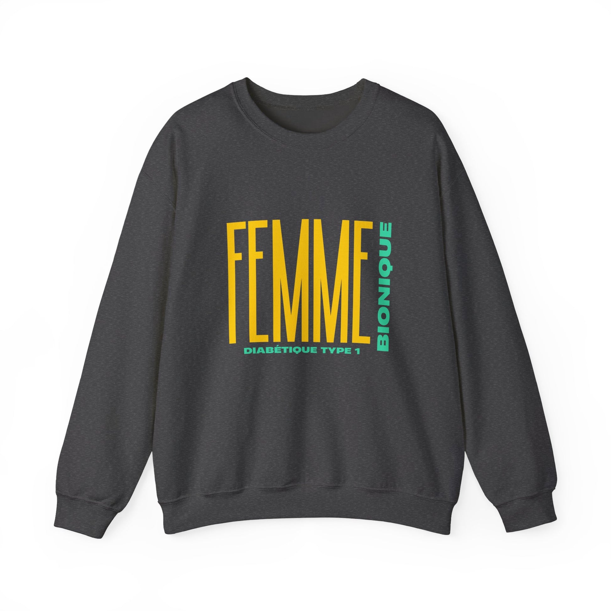 The Diabuddies Store Bionic Woman Diabetes (French) - Unisex Sweatshirt Bionic Woman Diabetes (French) - Unisex Sweatshirt: Unleash your inner Bionic strength! This Unisex Sweatshirt is a powerful statement of resilience, strength, and modern-day heroism