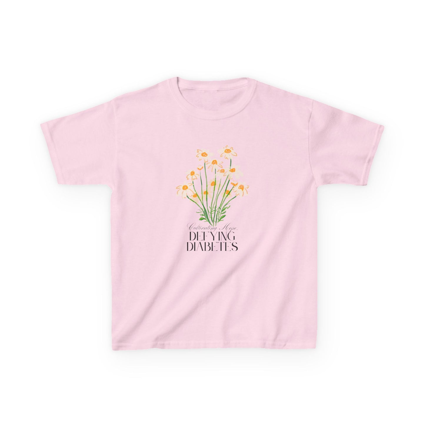 The Diabuddies Store Cultivating Hope, Defying Diabetes - Kids Tee Cultivating Hope, Defying Diabetes - Kids Tee: Wear your message of strength! This tee is a powerful statement of resilience and optimism for kids. T-Shirts $19.22