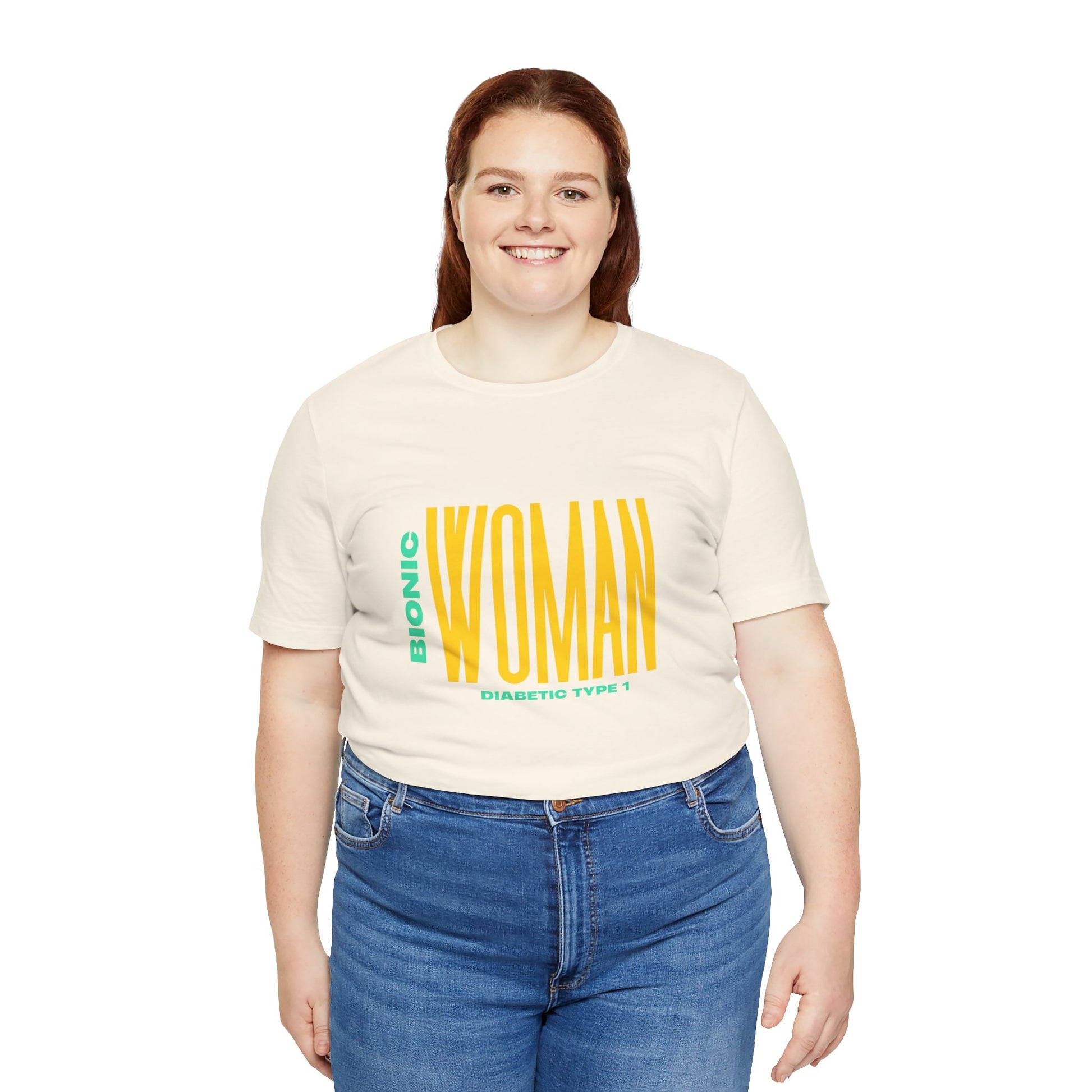 The Diabuddies Store Bionic Woman (Diabetes) - Unisex Tee Bionic Woman (Diabetes) - Unisex Tee: Unleash your inner Bionic strength! This Unisex Tee is a powerful statement of resilience, strength, and modern-day heroism for anyone living with Type 1 Diabe