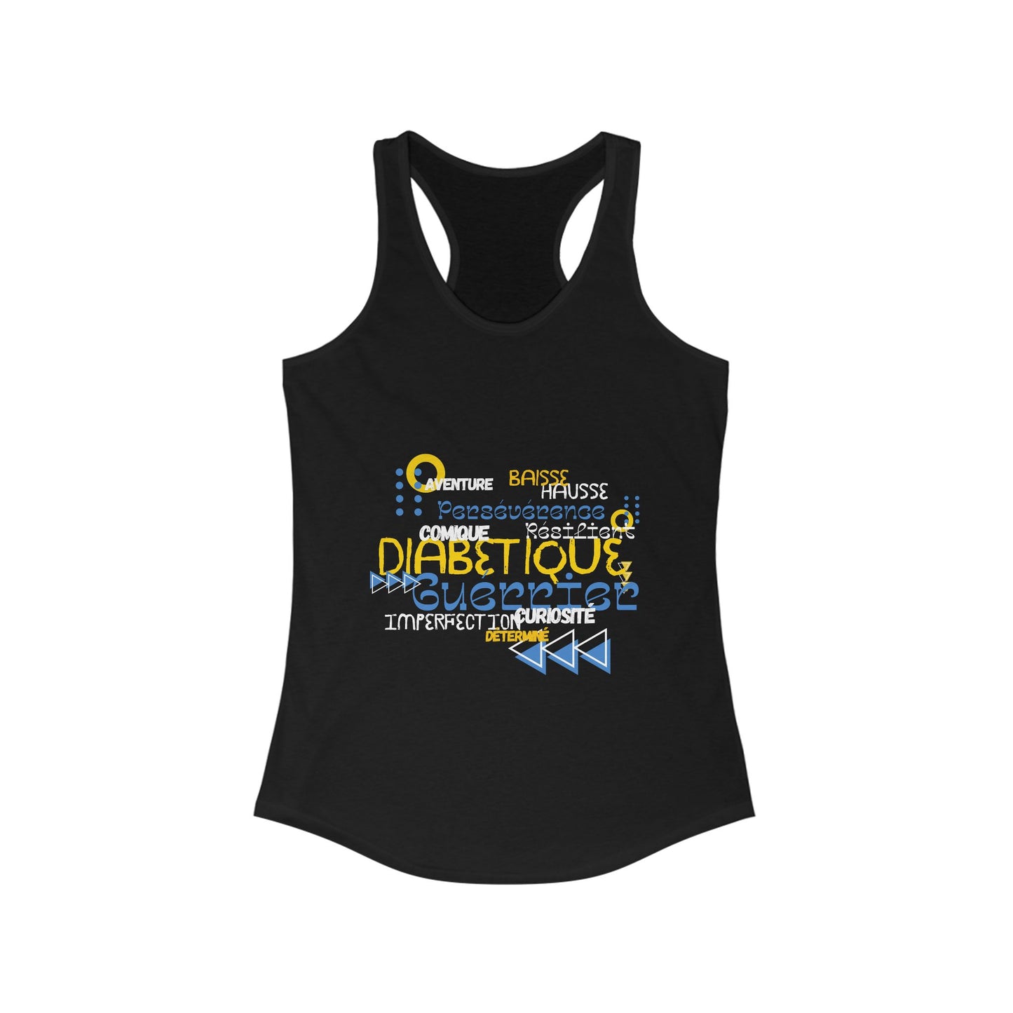 The Diabuddies Store Uplifted & Unleashed (French) - Racerback Tank Uplifted & Unleashed (French) - Racerback Tank: Embrace your strength, defy the odds. The "Uplifted & Unleashed" tank is more than just a tank; it's a vibrant testament to the diabetic wa