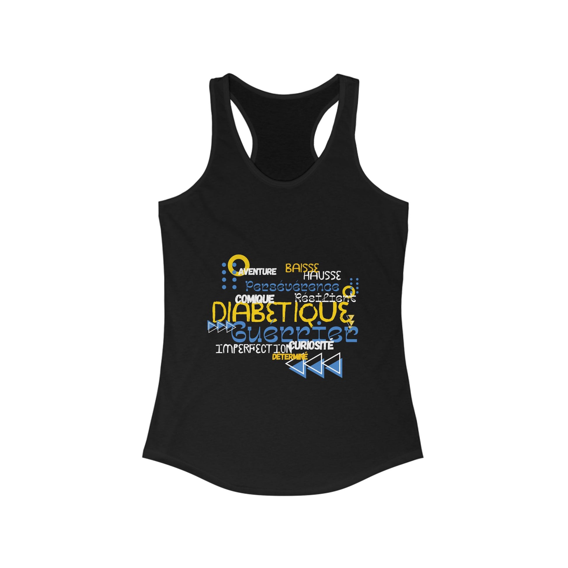 The Diabuddies Store Uplifted & Unleashed (French) - Racerback Tank Uplifted & Unleashed (French) - Racerback Tank: Embrace your strength, defy the odds. The "Uplifted & Unleashed" tank is more than just a tank; it's a vibrant testament to the diabetic wa