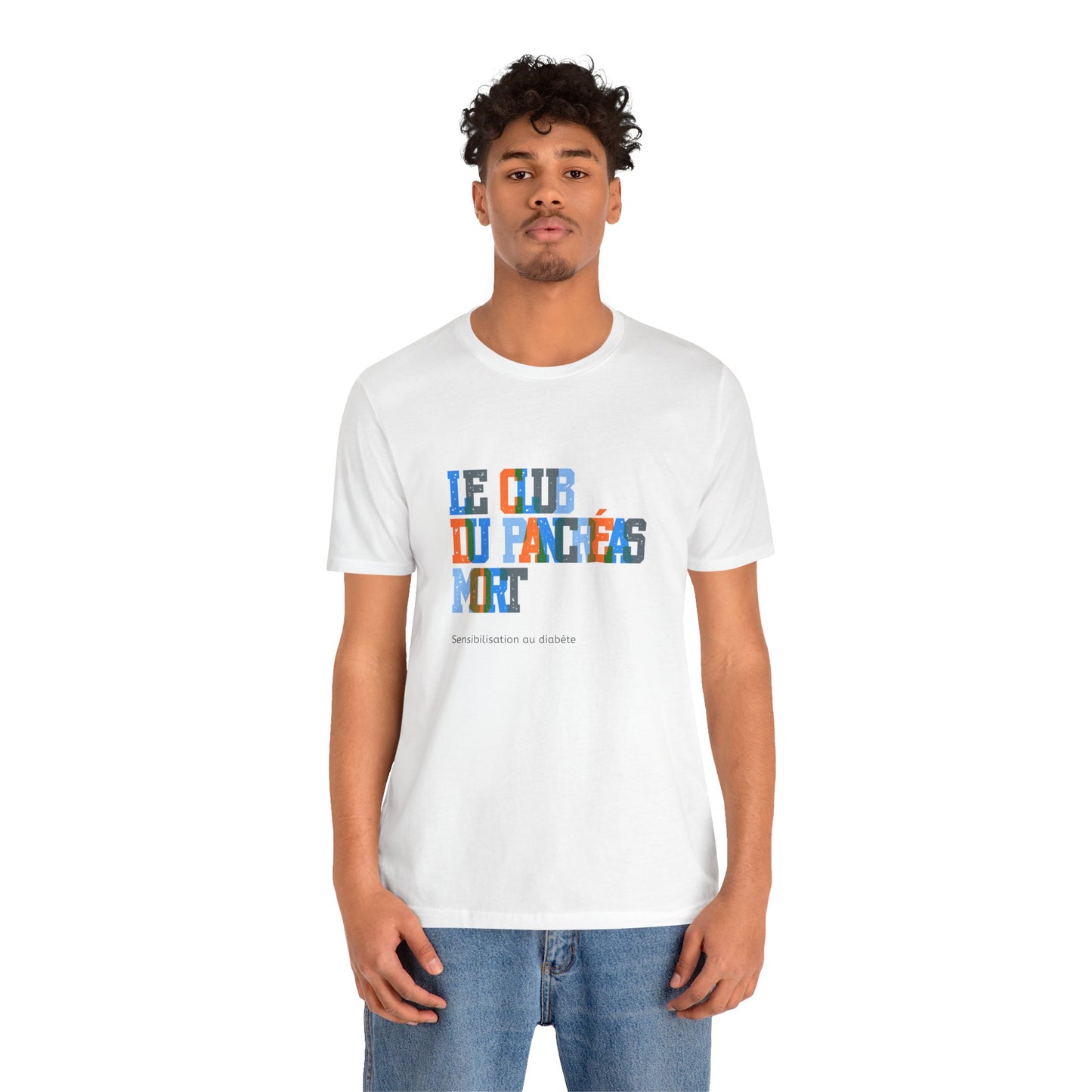 Colorful Pastel Dead Pancreas Club (French) - Unisex Tee The Diabuddies Store T-Shirts $22.50