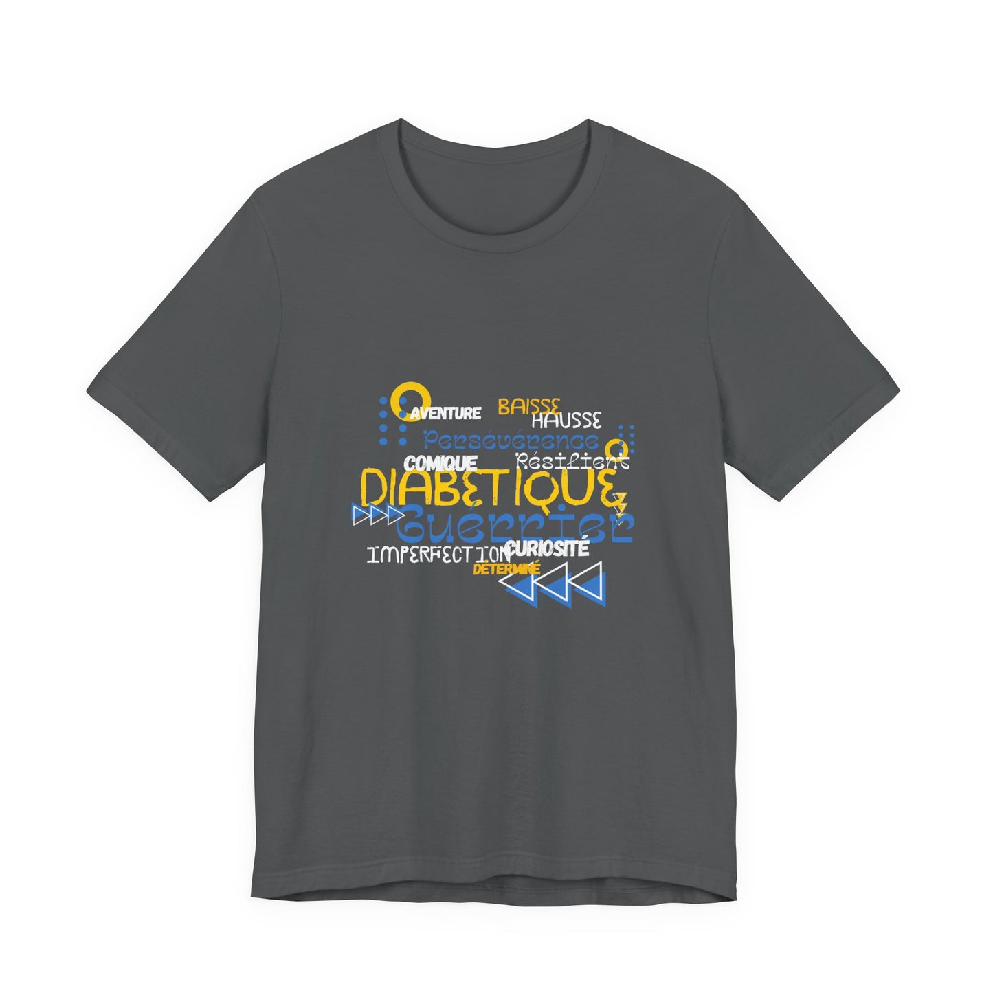 The Diabuddies Store Uplifted & Unleashed (French) - Unisex Tee Uplifted & Unleashed (French) - Unisex Tee: Embrace your strength, defy the odds. This tee is more than just a shirt; it's a vibrant testament to the diabetic warrior within. T-Shirts $22.50