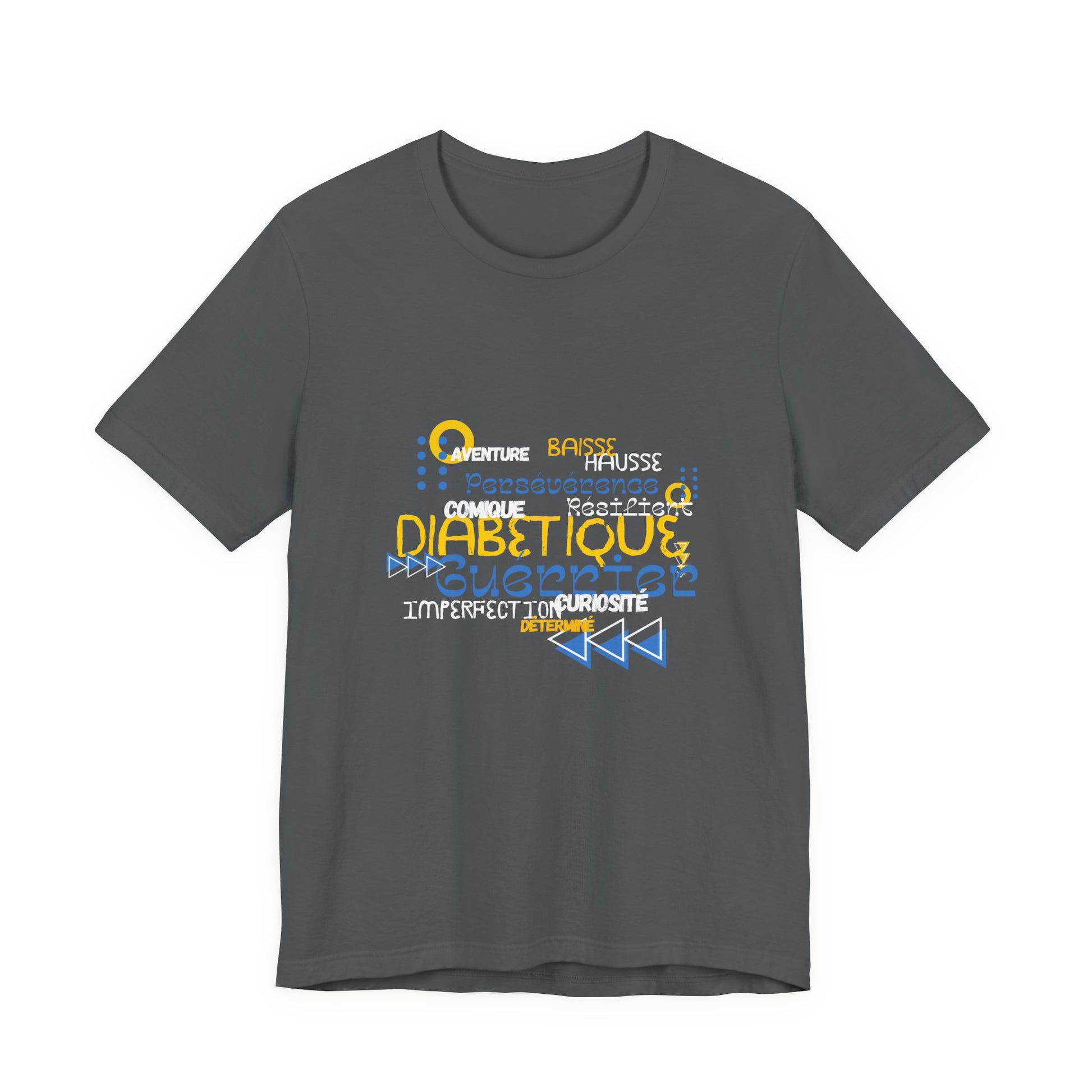 The Diabuddies Store Uplifted & Unleashed (French) - Unisex Tee Uplifted & Unleashed (French) - Unisex Tee: Embrace your strength, defy the odds. This tee is more than just a shirt; it's a vibrant testament to the diabetic warrior within. T-Shirts $22.50