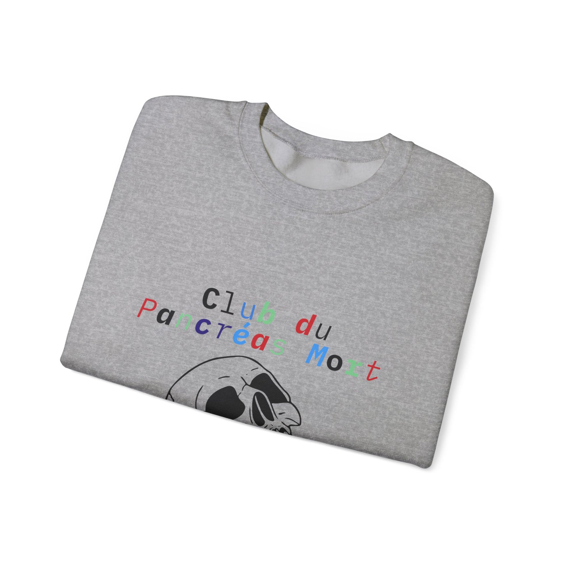 Skull & Flowers Dead Pancreas Club-French Unisex Sweatshirt The Diabuddies Store Sweatshirts $35.70