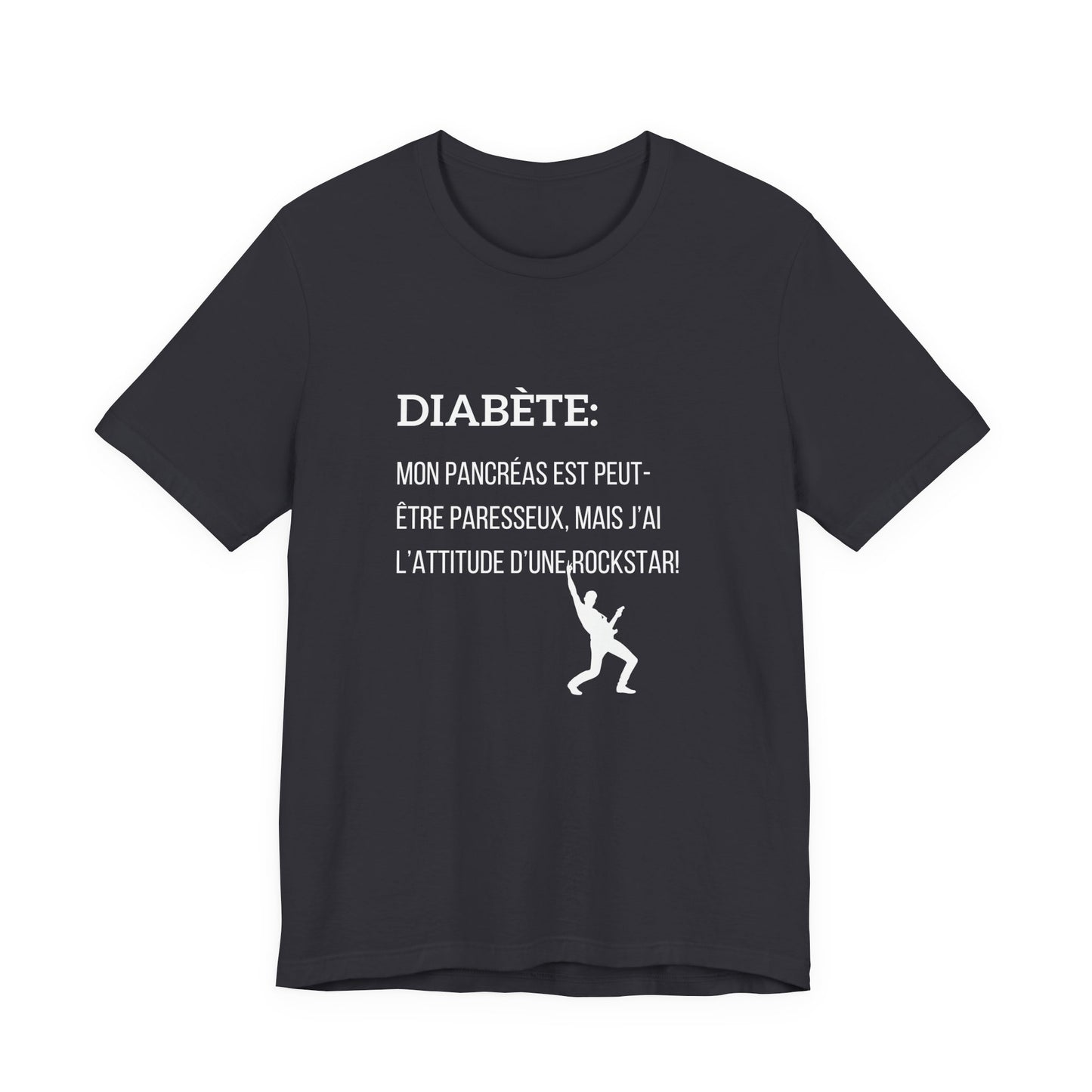 Lazy Pancreas, Rockstar Attitude (French) - Unisex Tee The Diabuddies Store T-Shirts $22.50