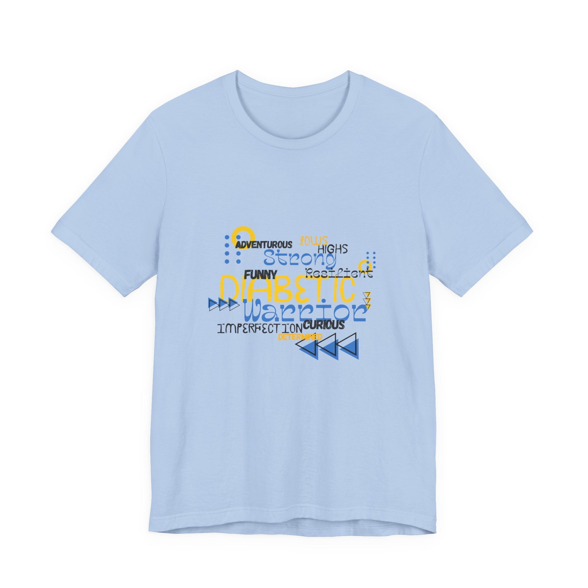 The Diabuddies Store Uplifted & Unleashed - Unisex Tee Uplifted & Unleashed - Unisex Tee: Embrace your strength, defy the odds. The "Uplifted & Unleashed" tee is more than just a shirt; it's a vibrant testament to the diabetic warrior within. Adorned with