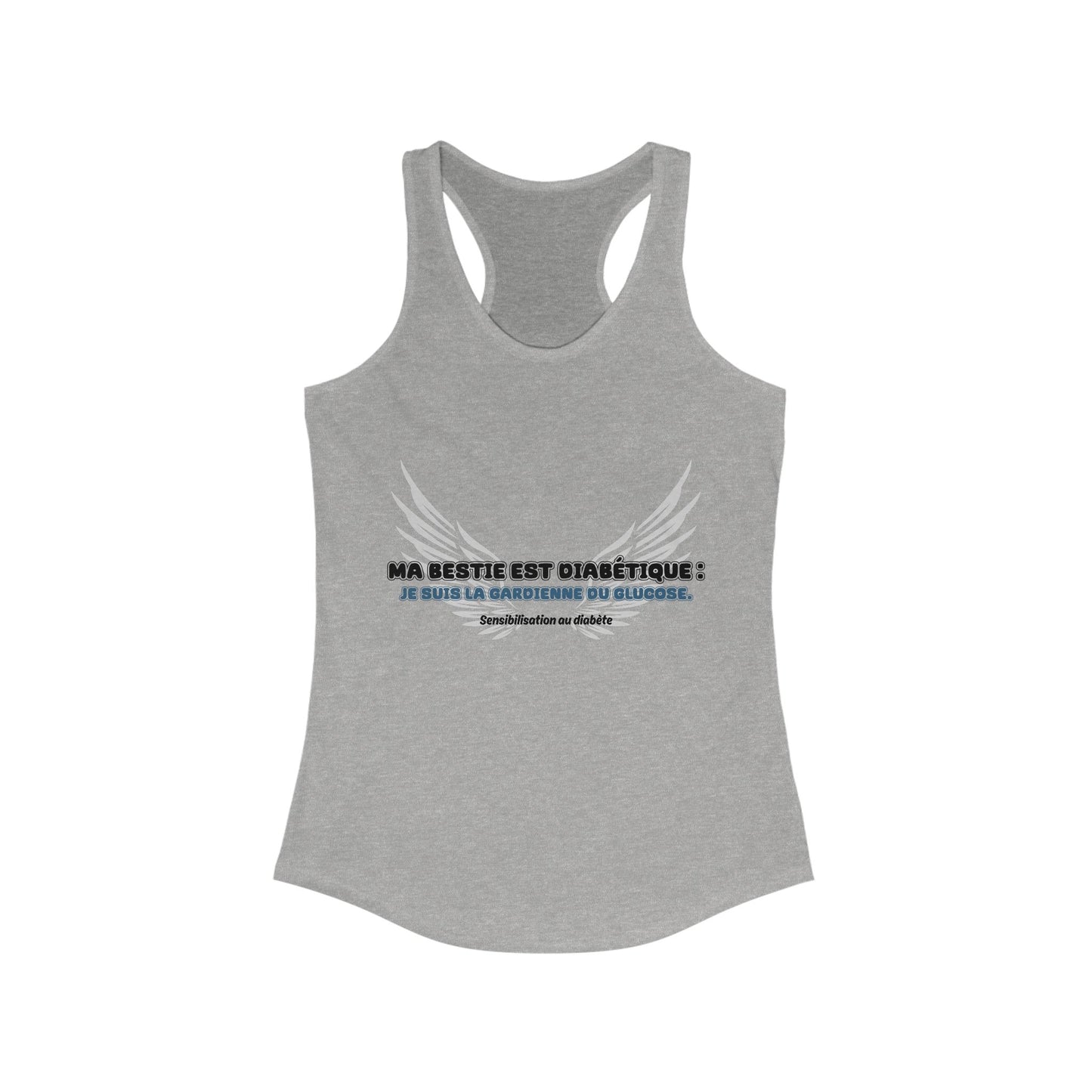 The Diabuddies Store My Bestie is Diabetic (French / Ma Bestie, Guardienne) - Racerback Tank My Bestie is Diabetic (French / Ma Bestie, Guardienne) - Racerback Tank: Celebrate your vital role! A proud declaration of your commitment and unique connection T