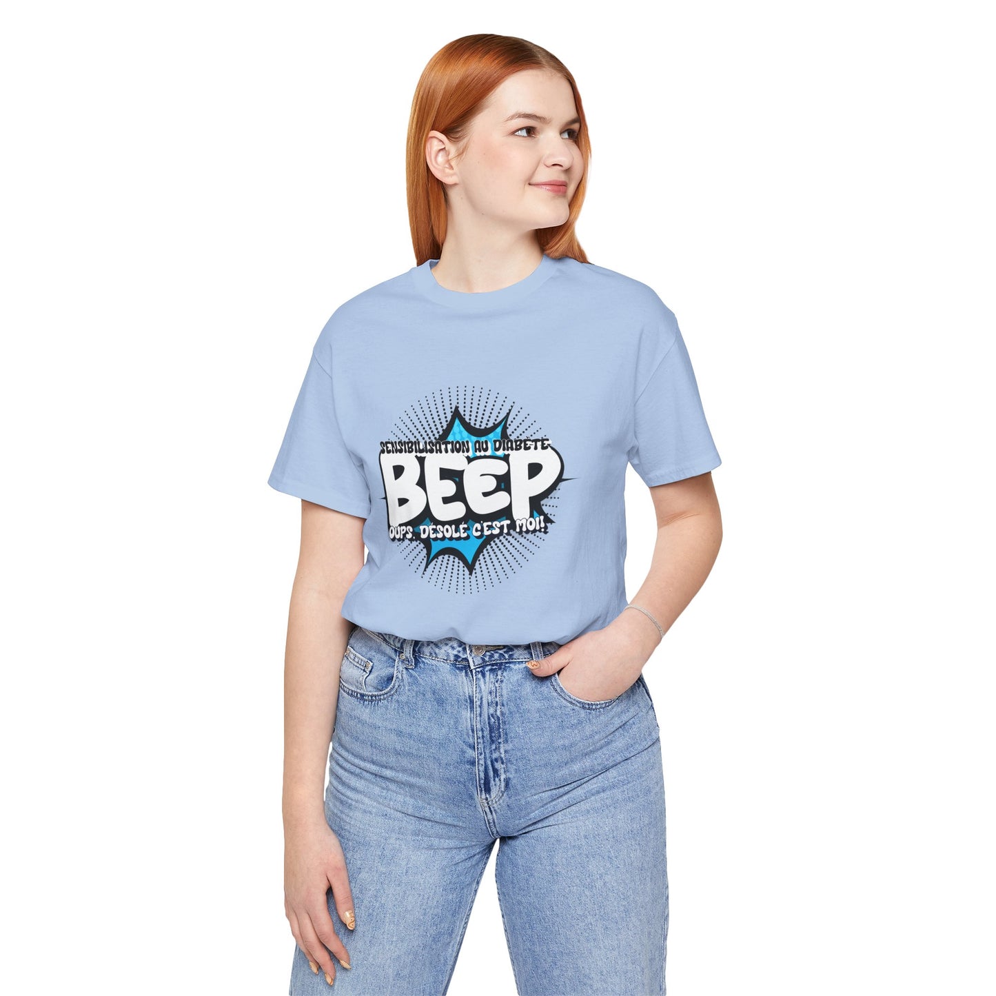 The Diabuddies Store BEEP - Sorry it's me! (French) - Unisex Tee BEEP - Sorry it's me! (French) - Unisex Tee: Always making an entrance? The delightful disruptor! Embrace the constant buzz of life in comfort and style! $30.27 T-Shirts Activewear Clothing,