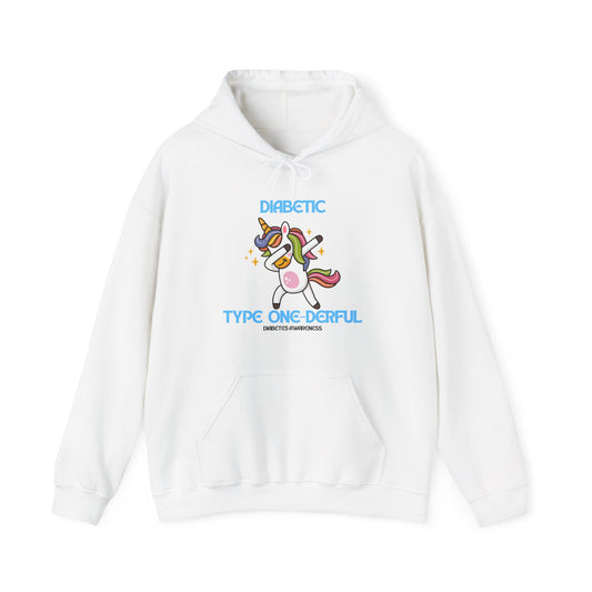 The Diabuddies Store Type One-derful - Unisex Hoodie Type One-derful - Unisex Hoodie: Uniquely Strong, Absolutely Wonderful. Embrace your journey with pride! Our "Type One-derful" tee is a joyful and empowering tribute to everyone living with Type 1 diabe
