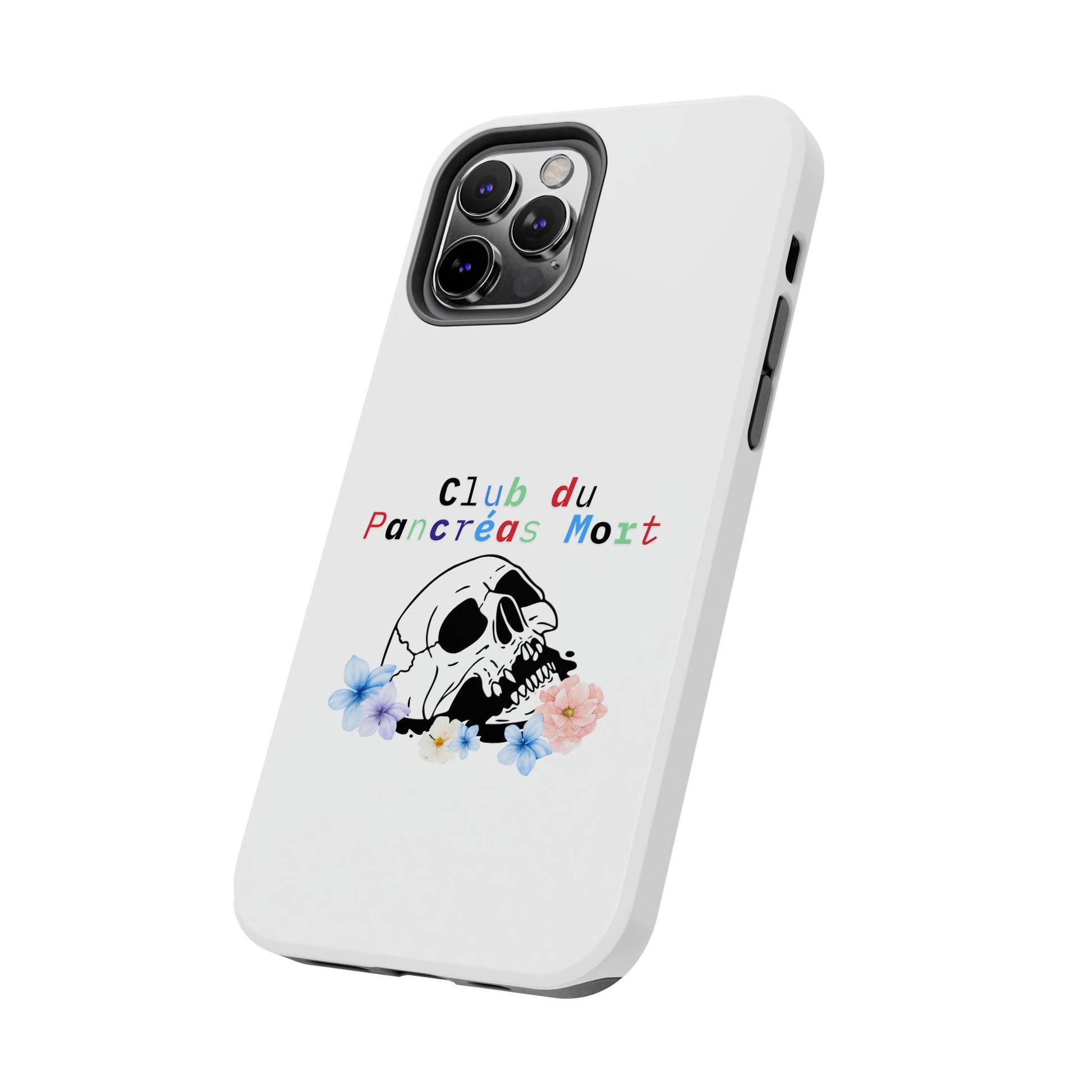 Skull & Flowers, Dead Pancreas Club (French) - Phone Cases The Diabuddies Store Mobile Phone Cases $18.23