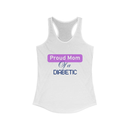 Proud Mom of Diabetic Warrior - Racerback Tank The Diabuddies Store Tank Tops $19.96
