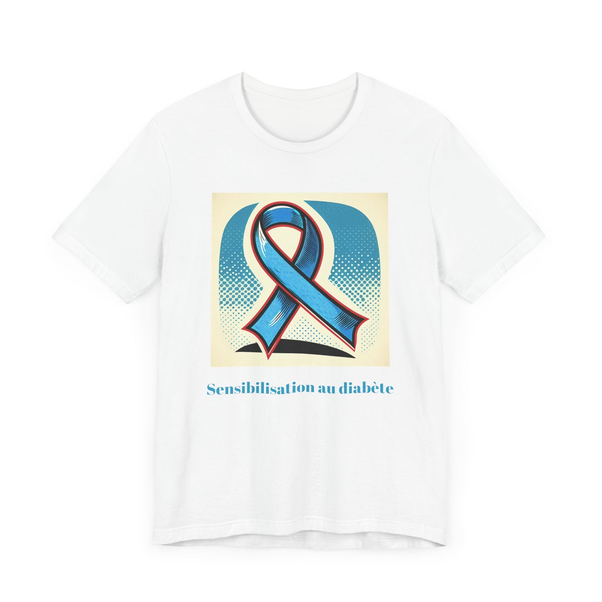Diabetes Awareness, Blue Ribbon (French) - Unisex Tee The Diabuddies Store T-Shirts $22.50