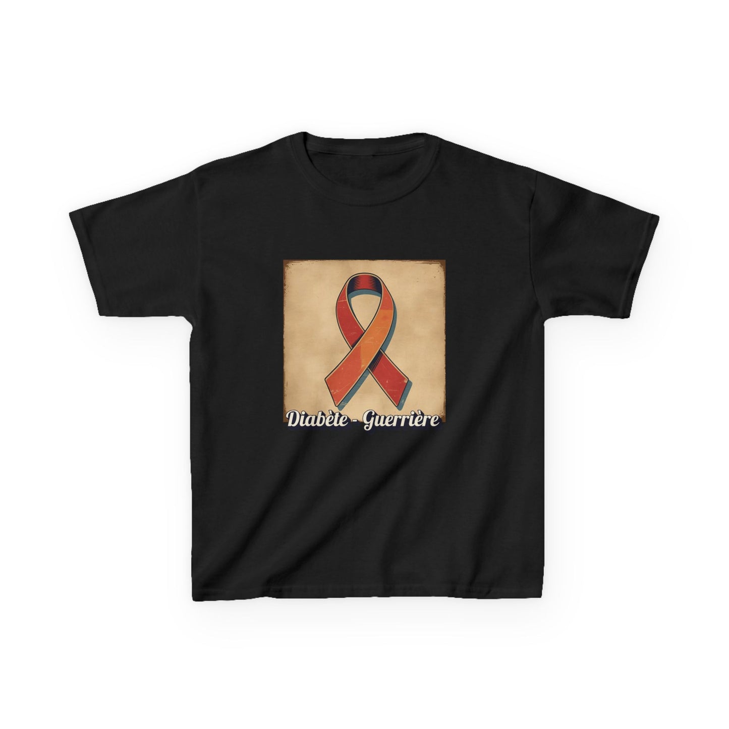 The Diabuddies Store Diabetes Warrior, Retro Look (French / Guerrière) - Kids Tee Diabetes Warrior, Retro Look (French / Guerrière) - Kids Tee: Let your young one show off their strength and style with our "Diabète - Guerrière" Retro Look French Kids Tee!
