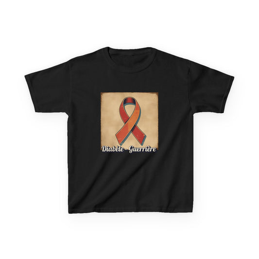 The Diabuddies Store Diabetes Warrior, Retro Look (French / Guerrière) - Kids Tee Diabetes Warrior, Retro Look (French / Guerrière) - Kids Tee: Let your young one show off their strength and style with our "Diabète - Guerrière" Retro Look French Kids Tee!