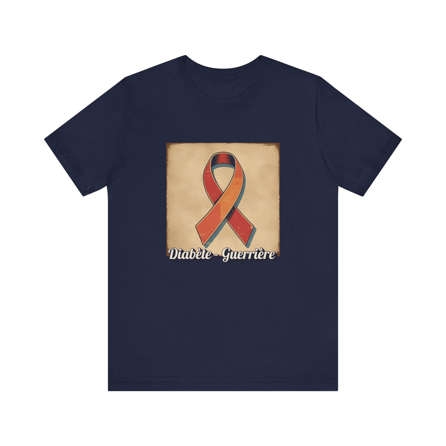 Diabetes Warrior, Retro Style (French/Guerrière) Unisex Tee The Diabuddies Store T-Shirts $30.27