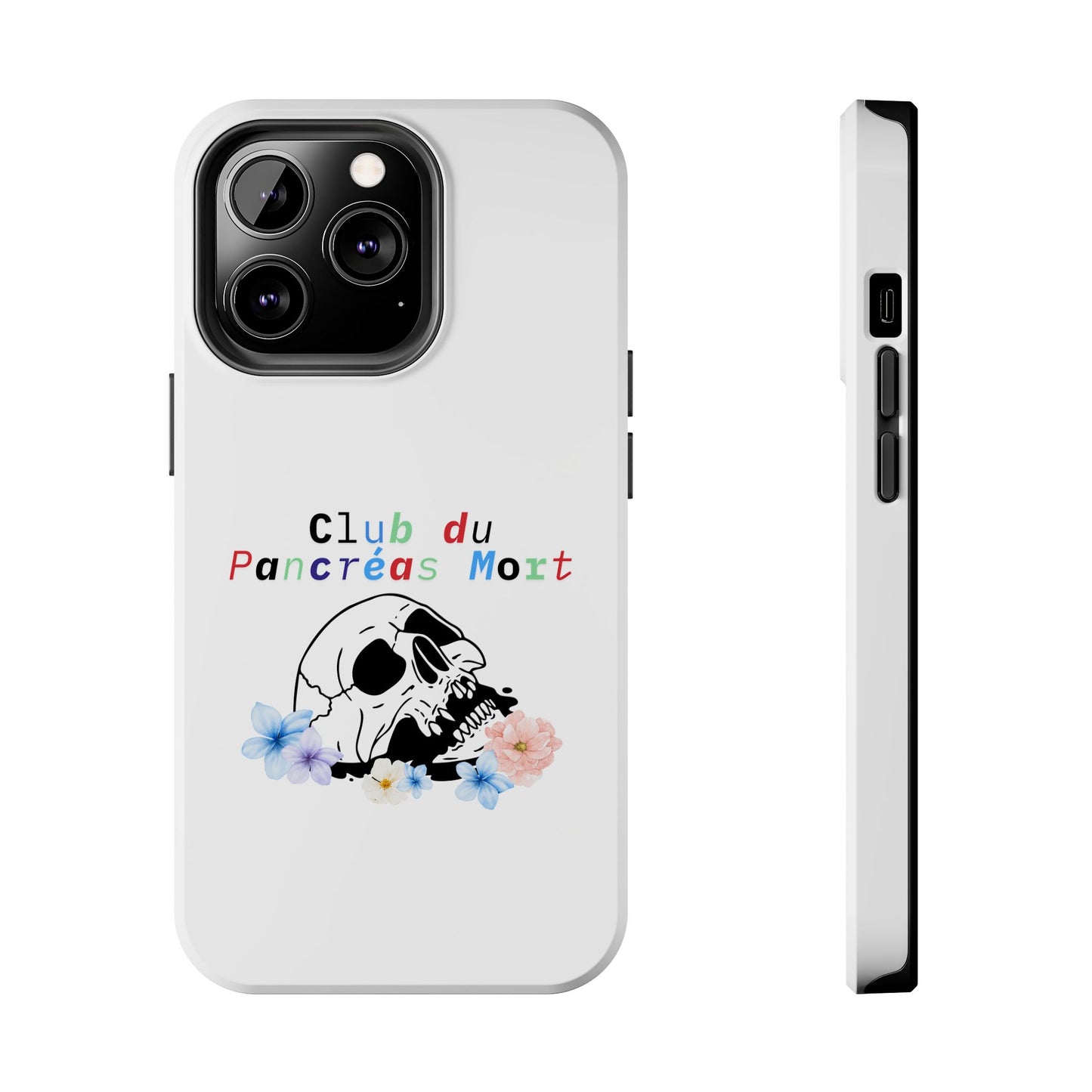 Skull & Flowers, Dead Pancreas Club (French) - Phone Cases The Diabuddies Store Mobile Phone Cases $18.23