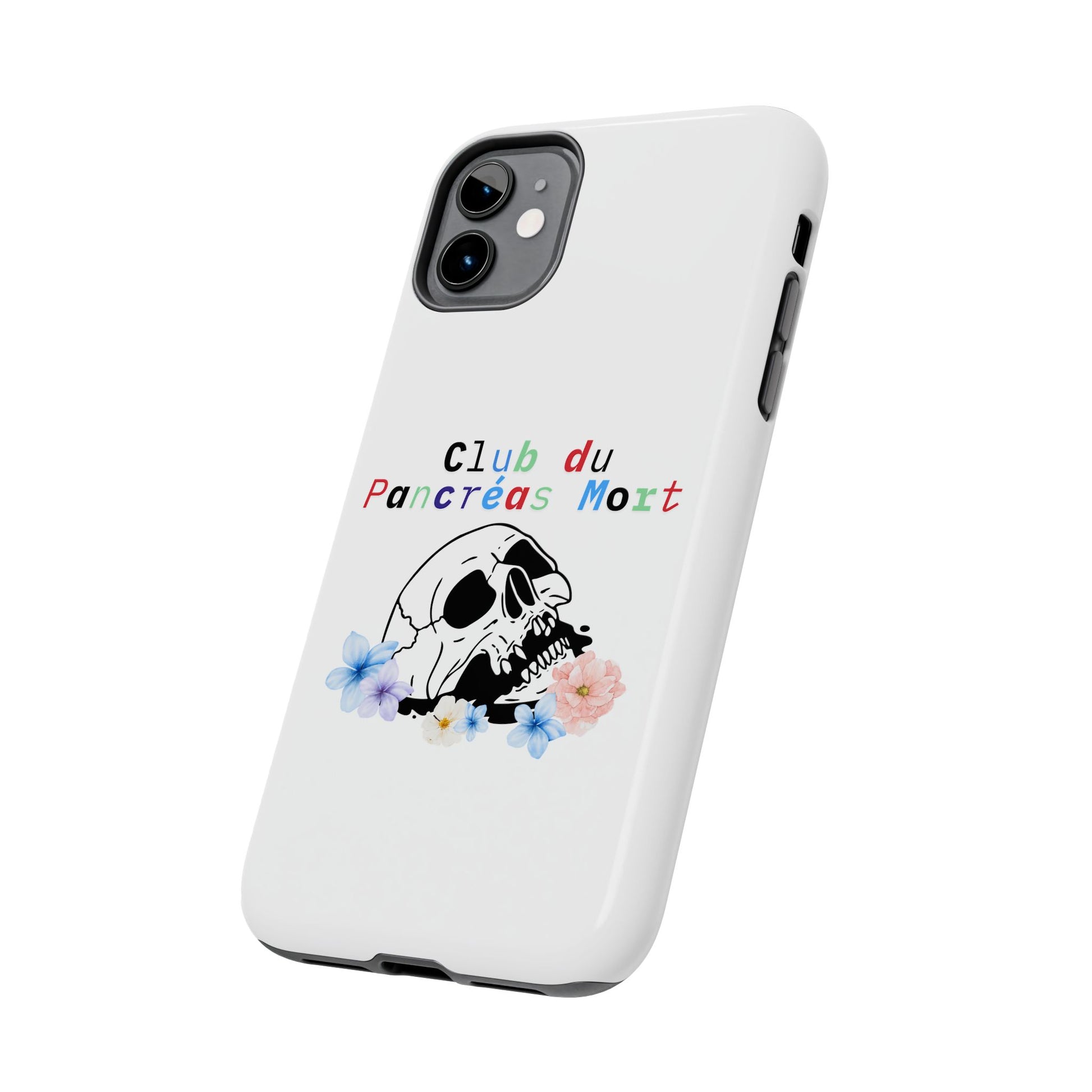 Skull & Flowers, Dead Pancreas Club (French) - Phone Cases The Diabuddies Store Mobile Phone Cases $18.23