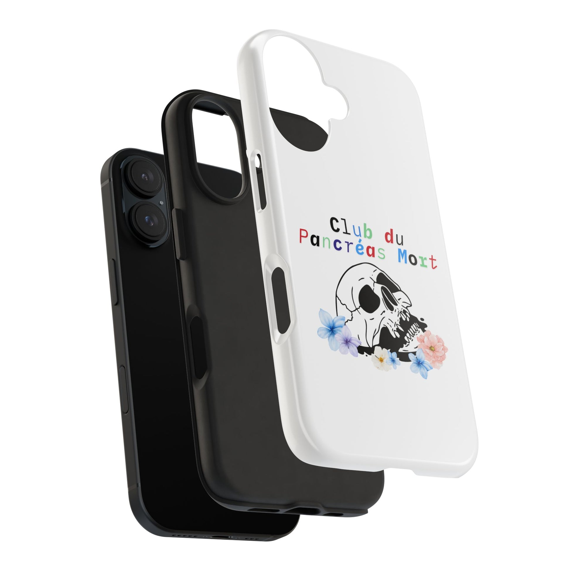 Skull & Flowers, Dead Pancreas Club (French) - Phone Cases The Diabuddies Store Mobile Phone Cases $18.23