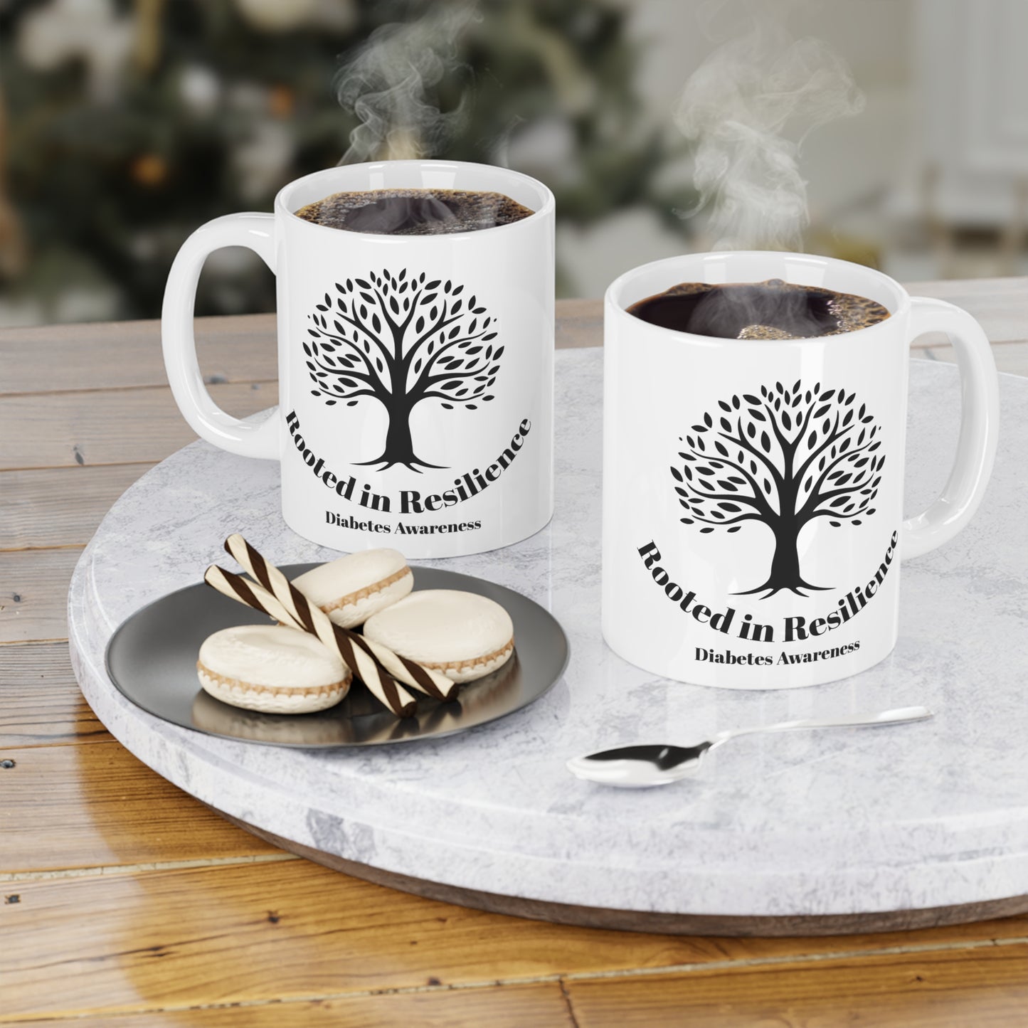 The Diabuddies Store Rooted in Resilience - Mug 11oz Rooted in Resilience (French) - Mug 11oz: Start your day with a powerful reminder! Our "Rooted in Resilience" 11oz mug is more than just a cup; it's a daily affirmation. Crafted from durable ceramic, th