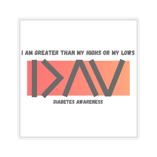 Kiss-Cut Stickers - I am greater than (red/orange) The Diabuddies Store Stickers & Sticker Machines $2.42