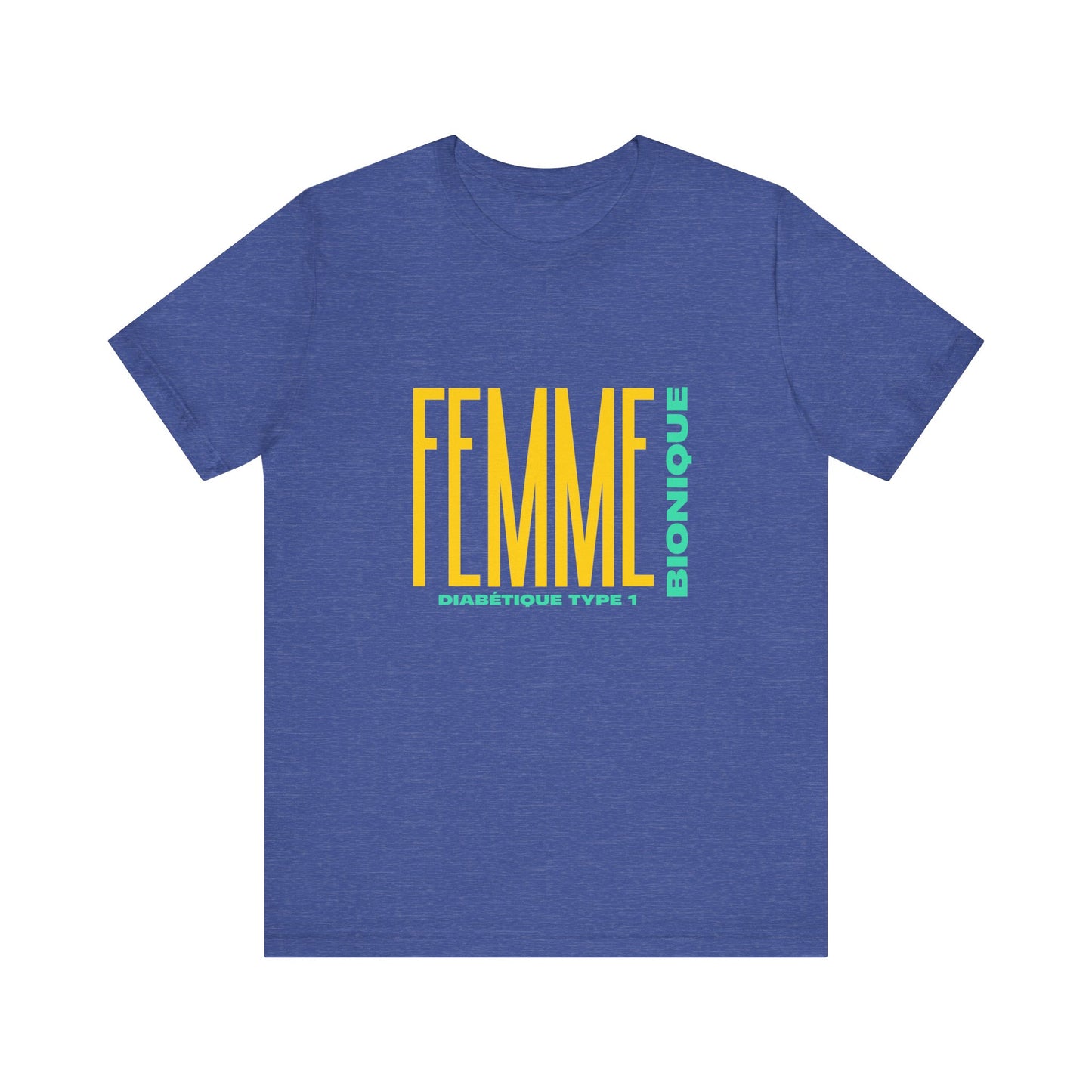 The Diabuddies Store Bionic Woman (French) - Unisex Tee Bionic Woman (French) - Unisex Tee: Unleash your inner Bionic strength! This Unisex Tee is a powerful statement of resilience, strength, and modern-day heroism for anyone living with Type 1 Diabetes.