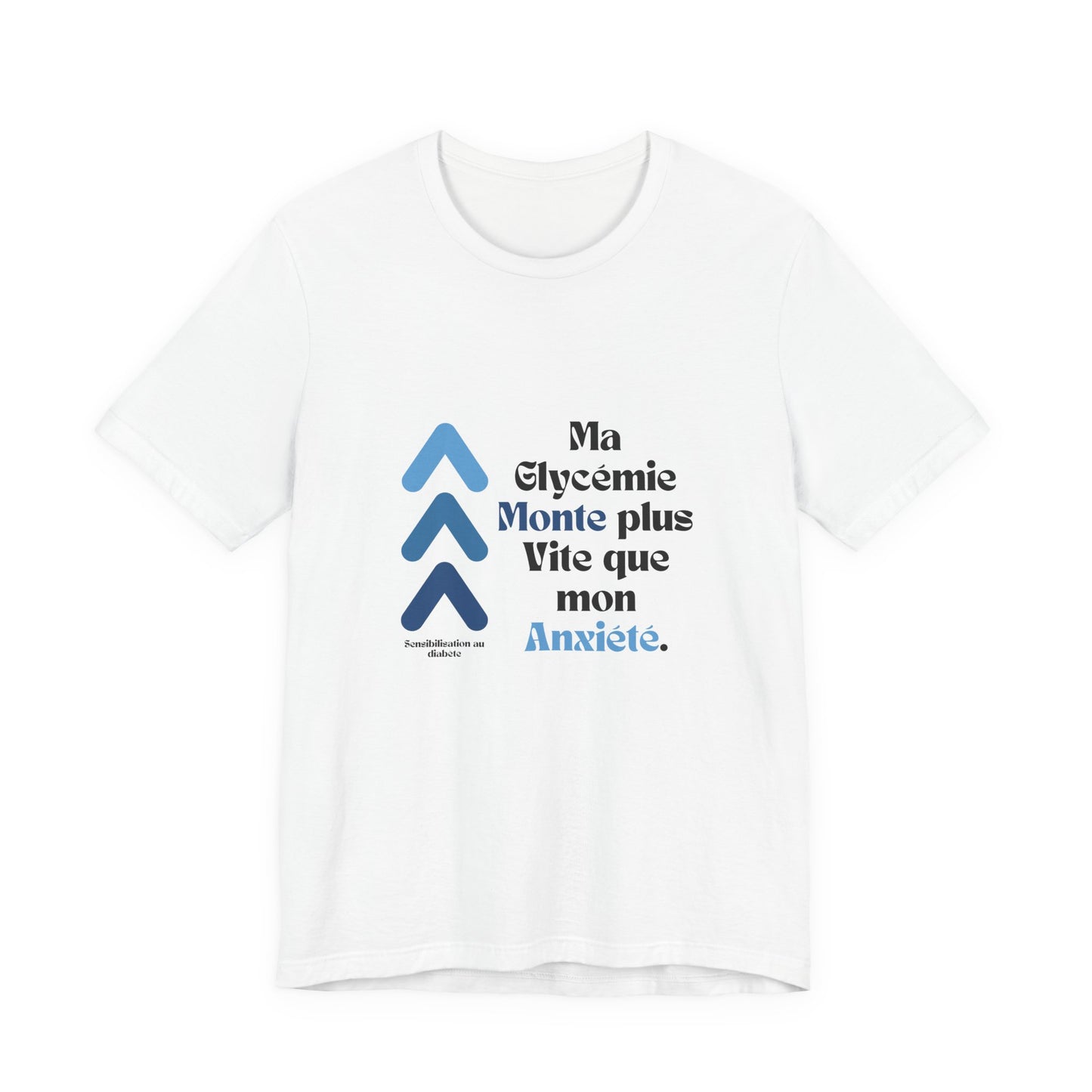 The Diabuddies Store Spiking Faster than my Anxiety (French/Blue) - Unisex Tee Spiking Faster than my Anxiety (French/Blue) - Unisex Tee: Get ready to make a statement without saying a word. Our blue "Spiking Faster Than My Anxiety" French Unisex Tee is f