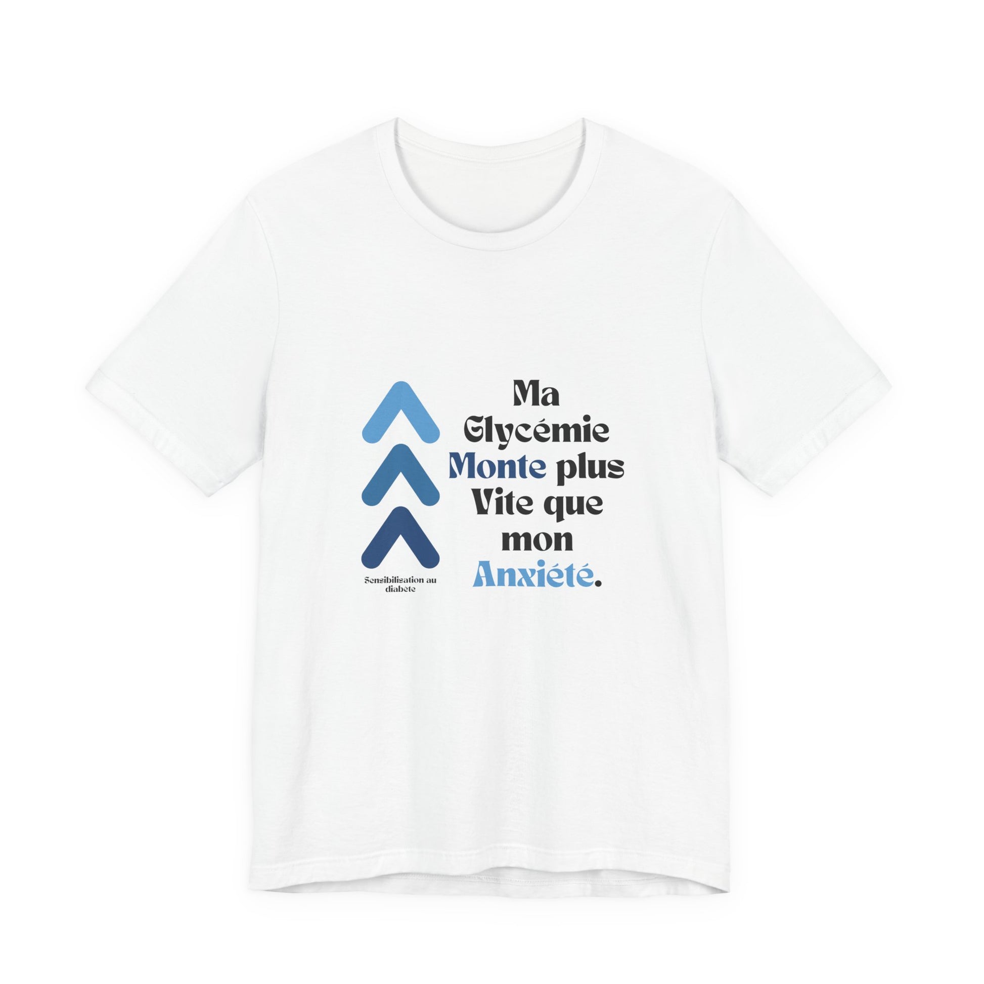 The Diabuddies Store Spiking Faster than my Anxiety (French/Blue) - Unisex Tee Spiking Faster than my Anxiety (French/Blue) - Unisex Tee: Get ready to make a statement without saying a word. Our blue "Spiking Faster Than My Anxiety" French Unisex Tee is f