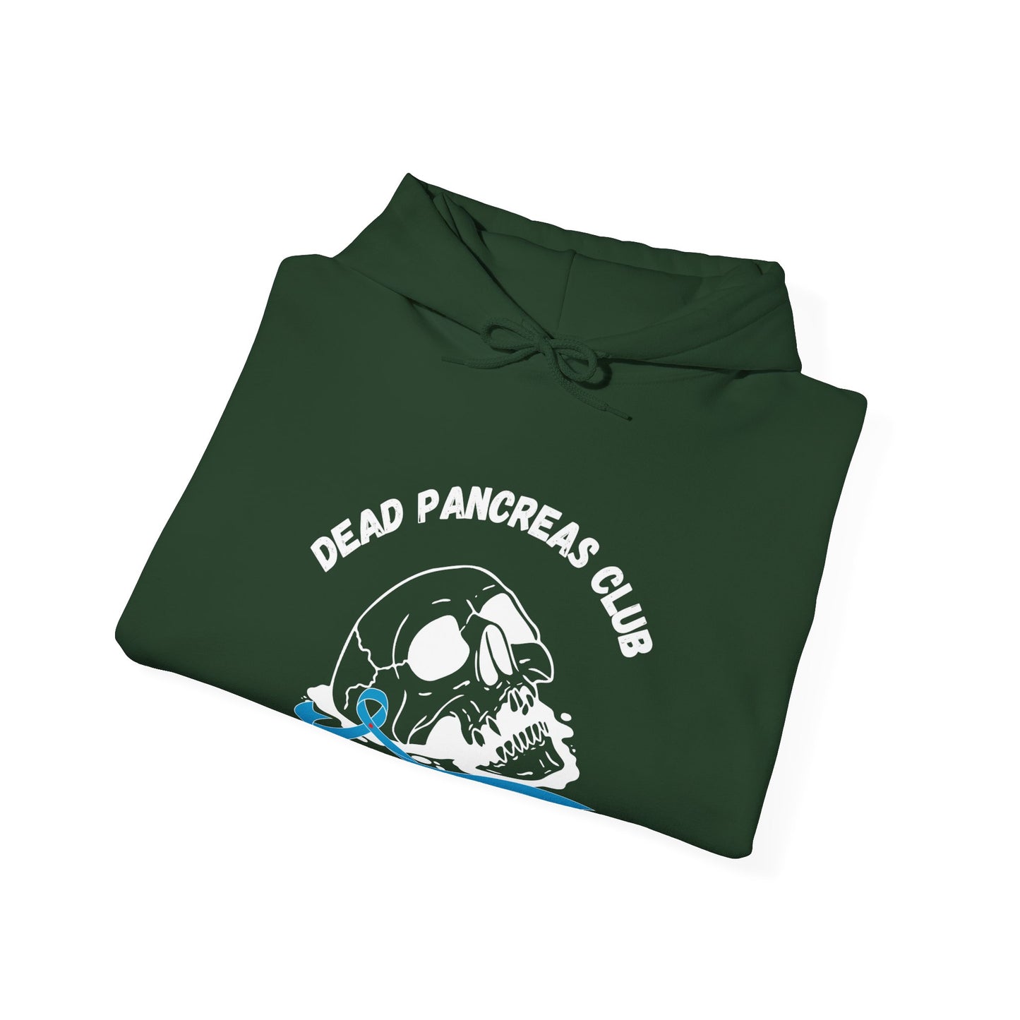 The Diabuddies Store Skull & Blue Ribbon, Dead Pancreas Club - Unisex Hoodie Skull & Blue Ribbon, Dead Pancreas Club - Unisex Hoodie: Show strength & support! Unique design for bold diabetes awareness. Hoodie Hoodies $32.41
