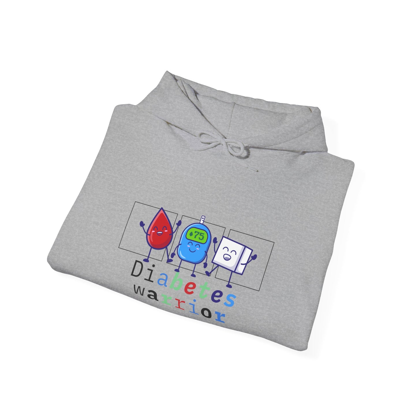 The Diabuddies Store Diabetes Warrior (w/Icons) - Unisex Hoodie Diabetes Warrior (w/Icons) - Unisex Hoodie: Unleash the hero within! This dynamic and cozy "Diabetes Warrior (w/Icons)" Unisex Hoodie celebrates the incredible strength and resilience of thos