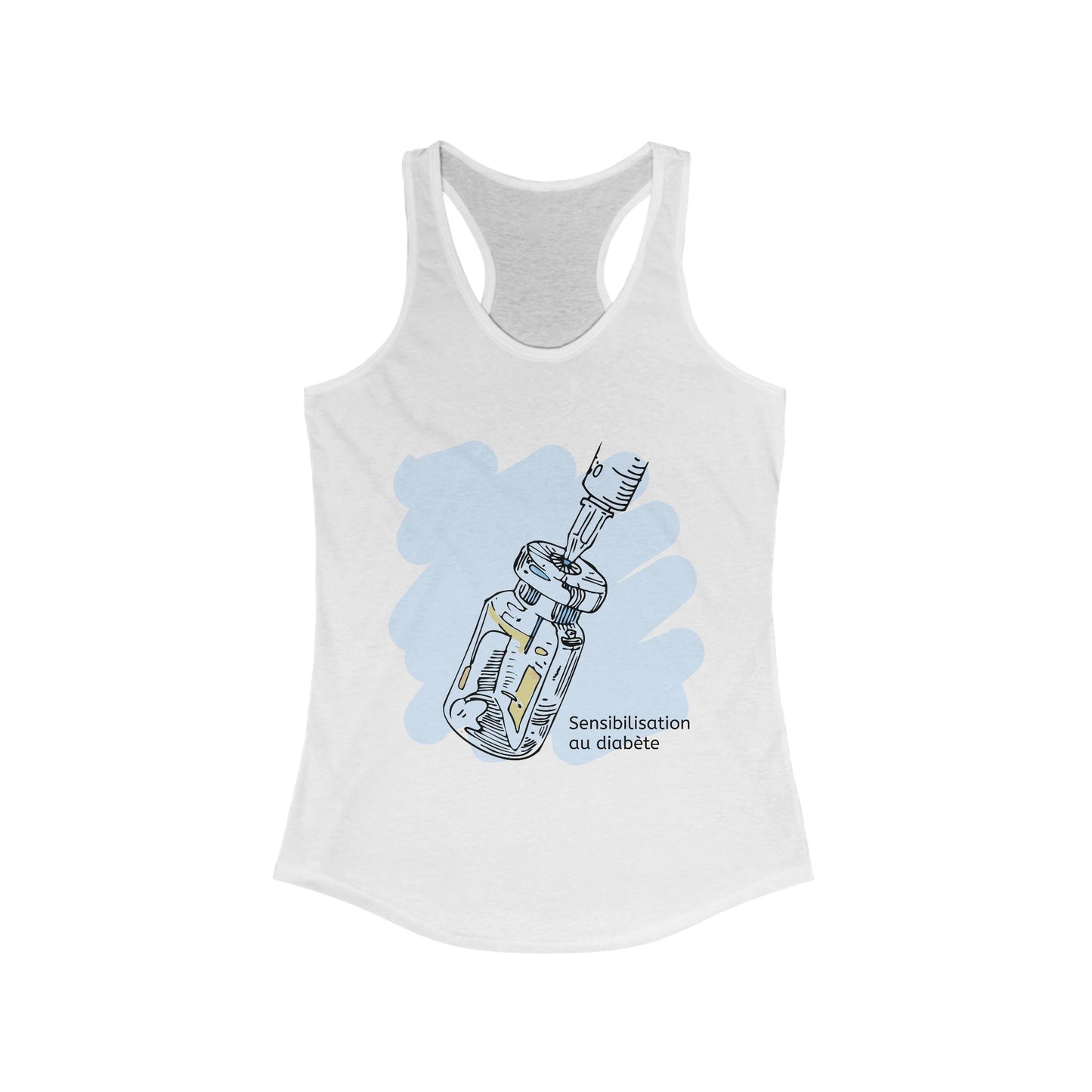 Insulin Vial Diabetes Awareness (French) Racerback Tank The Diabuddies Store Tank Tops $19.96