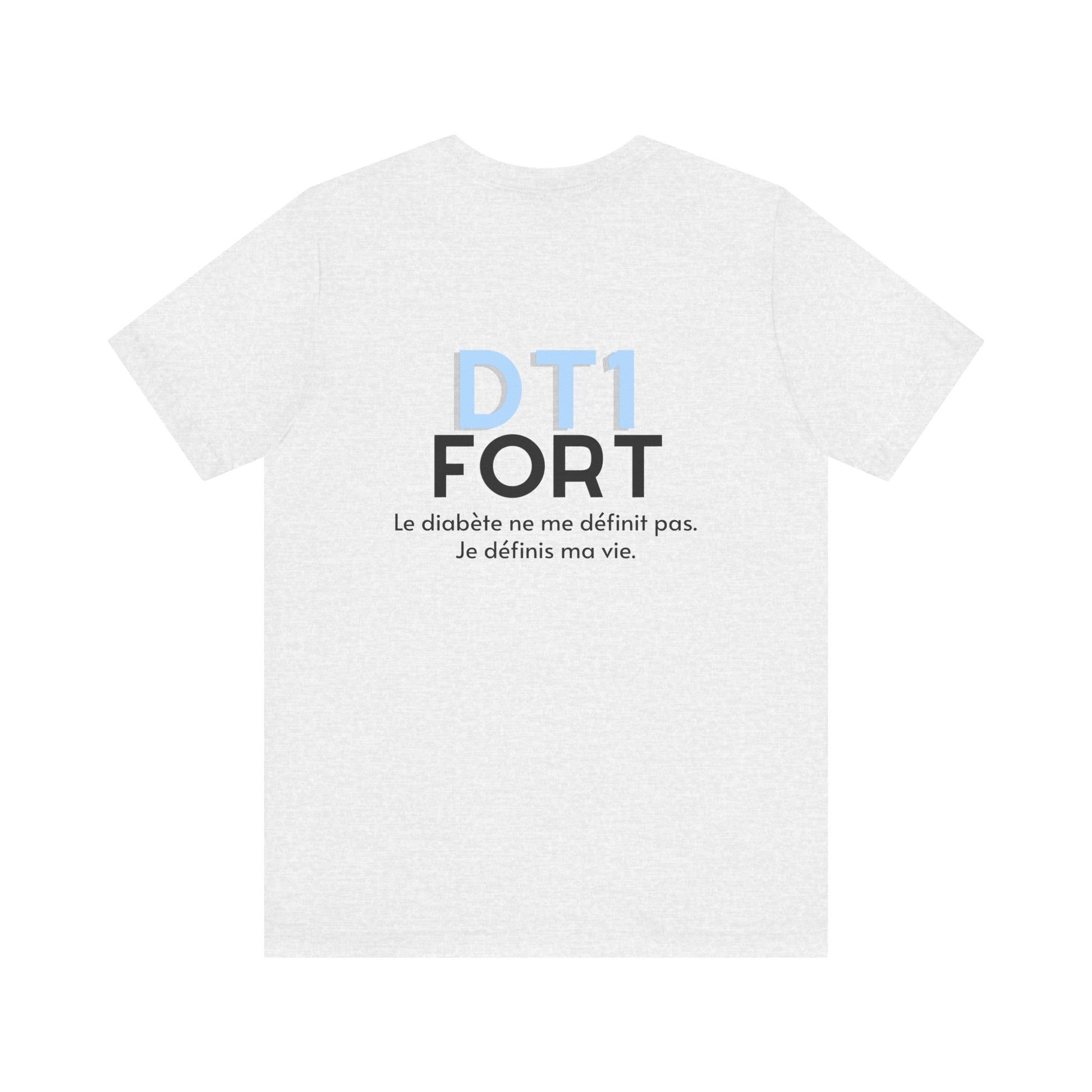 The Diabuddies Store T1D Strong (French) - Unisex Tee T1D Strong (French) - Unisex Tee: Wear your strength. This T1D Strong French tee sends a powerful message: "Le diabète ne me définit pas. Je définis ma vie." It's more than a shirt; it's a statement of