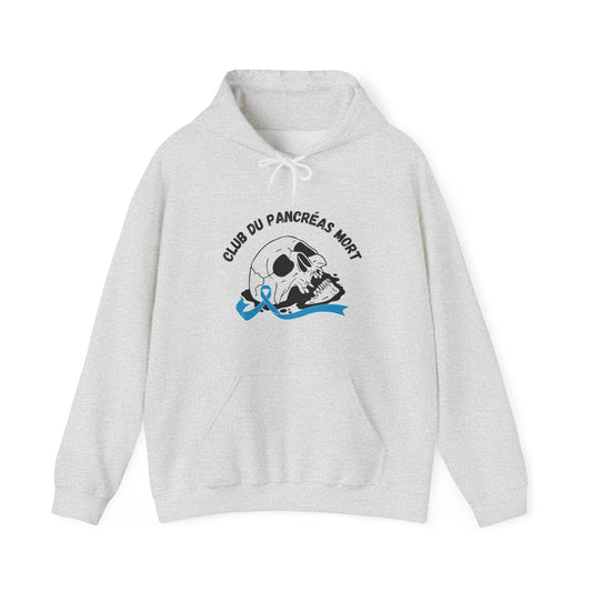 Skull & Blue Ribbon Dead Pancreas Club (French) Hoodie The Diabuddies Store Hoodies $32.41