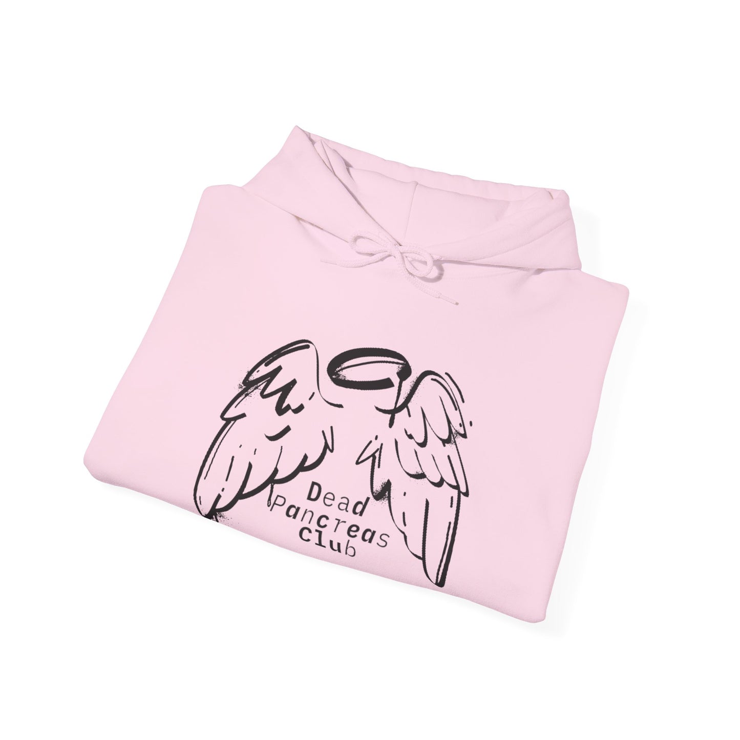 The Diabuddies Store Dead Pancreas Club (Angel Wings) - Unisex Hoodie Dead Pancreas Club (Angel Wings) - Unisex Hoodie: Join the club and wrap yourself in cozy defiance! This warm and uniquely designed hoodie offers a raw, honest, and darkly humorous take