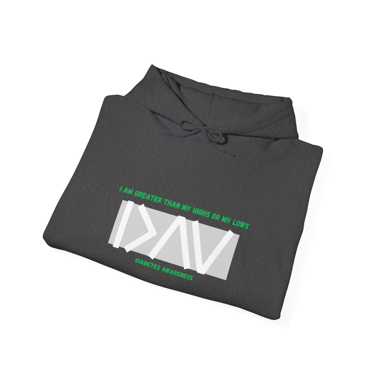The Diabuddies Store Greater Than (Grey & Green) - Unisex Hoodie Greater Than (Grey & Green) - Unisex Hoodie: You are always greater than your challenges. Our Hoodie, featuring a stylish grey with vibrant green accents, is more than just comfortable appar