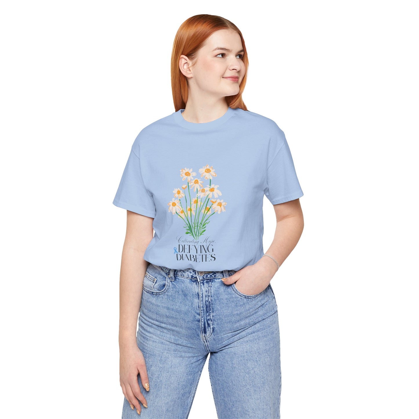 The Diabuddies Store Cultivating Hope, Defying Diabetes - Unisex Tee Cultivating Hope, Defying Diabetes - Unisex Tee: Wear your message of strength! Our "Cultivating Hope, Defying Diabetes" Unisex Tee is more than just a comfortable shirt; it's a powerful