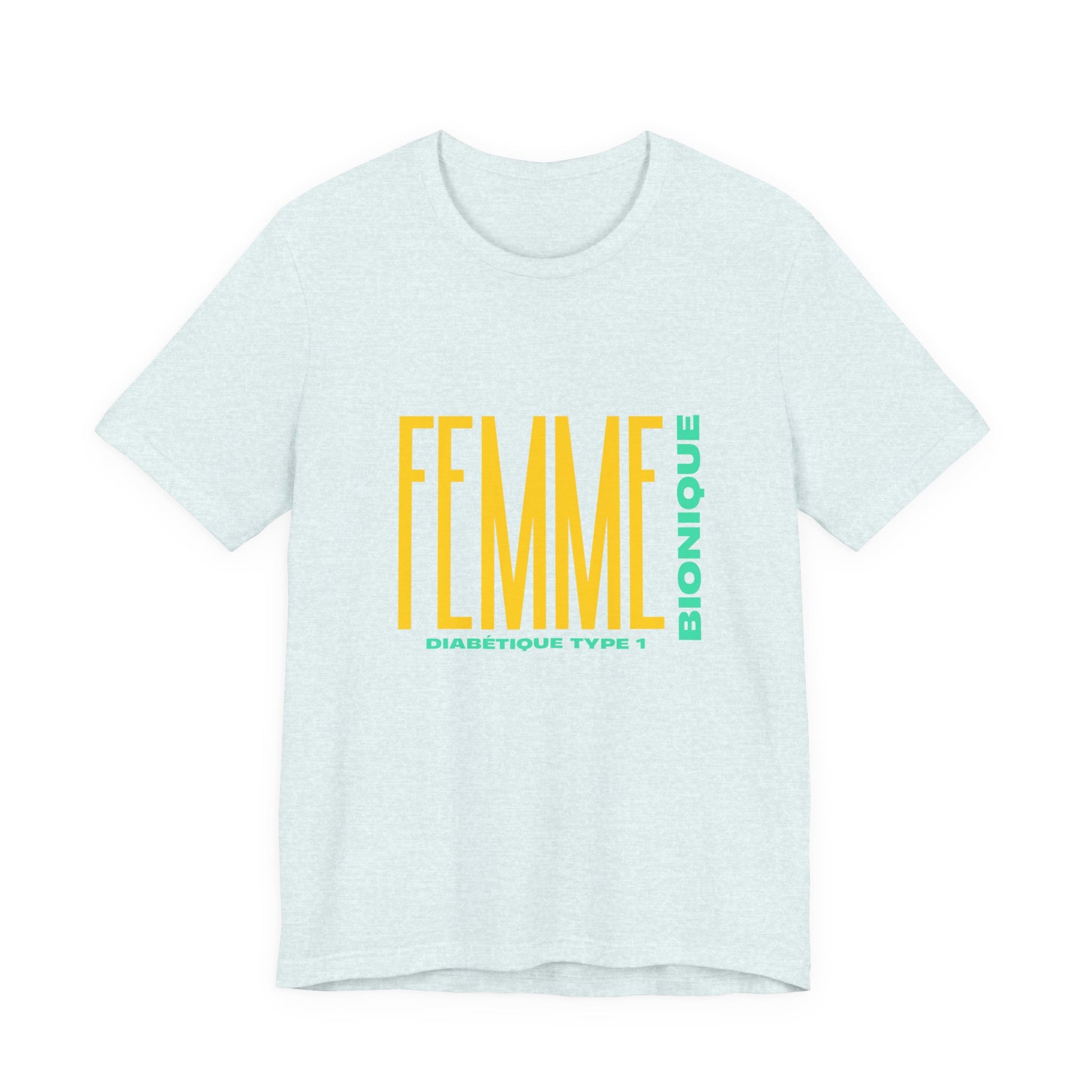 The Diabuddies Store Bionic Woman (French) - Unisex Tee Bionic Woman (French) - Unisex Tee: Unleash your inner Bionic strength! This Unisex Tee is a powerful statement of resilience, strength, and modern-day heroism for anyone living with Type 1 Diabetes.