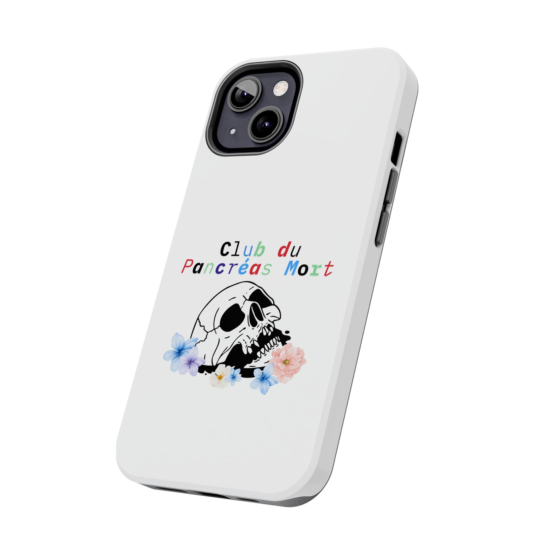 Skull & Flowers, Dead Pancreas Club (French) - Phone Cases The Diabuddies Store Mobile Phone Cases $18.23