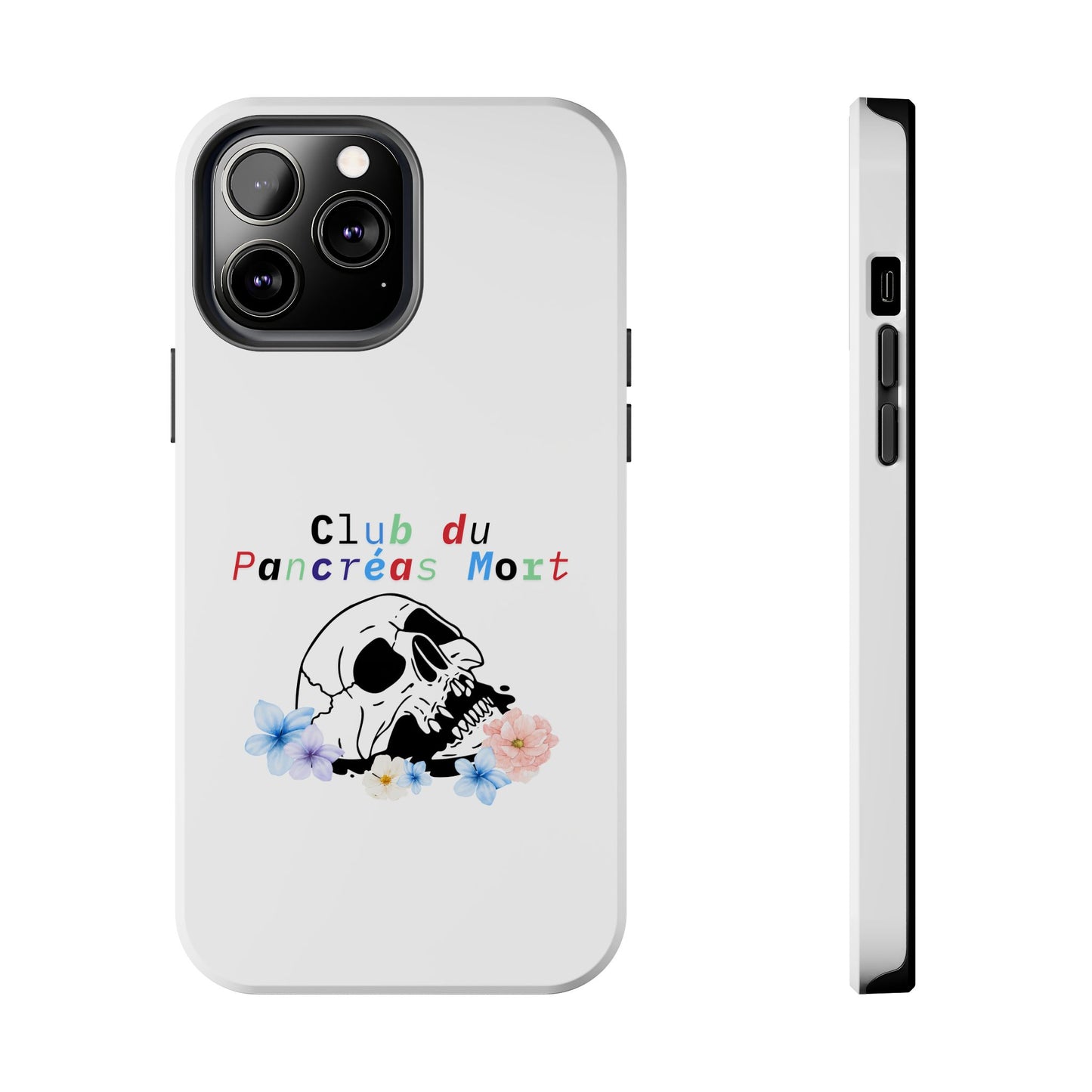 Skull & Flowers, Dead Pancreas Club (French) - Phone Cases The Diabuddies Store Mobile Phone Cases $18.23
