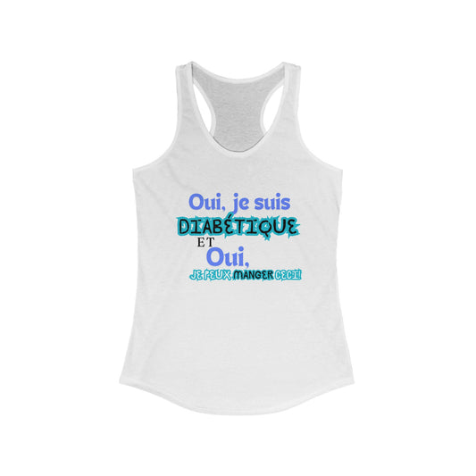Yes, I can eat this! (French) - Racerback Tank The Diabuddies Store Tank Tops $19.96