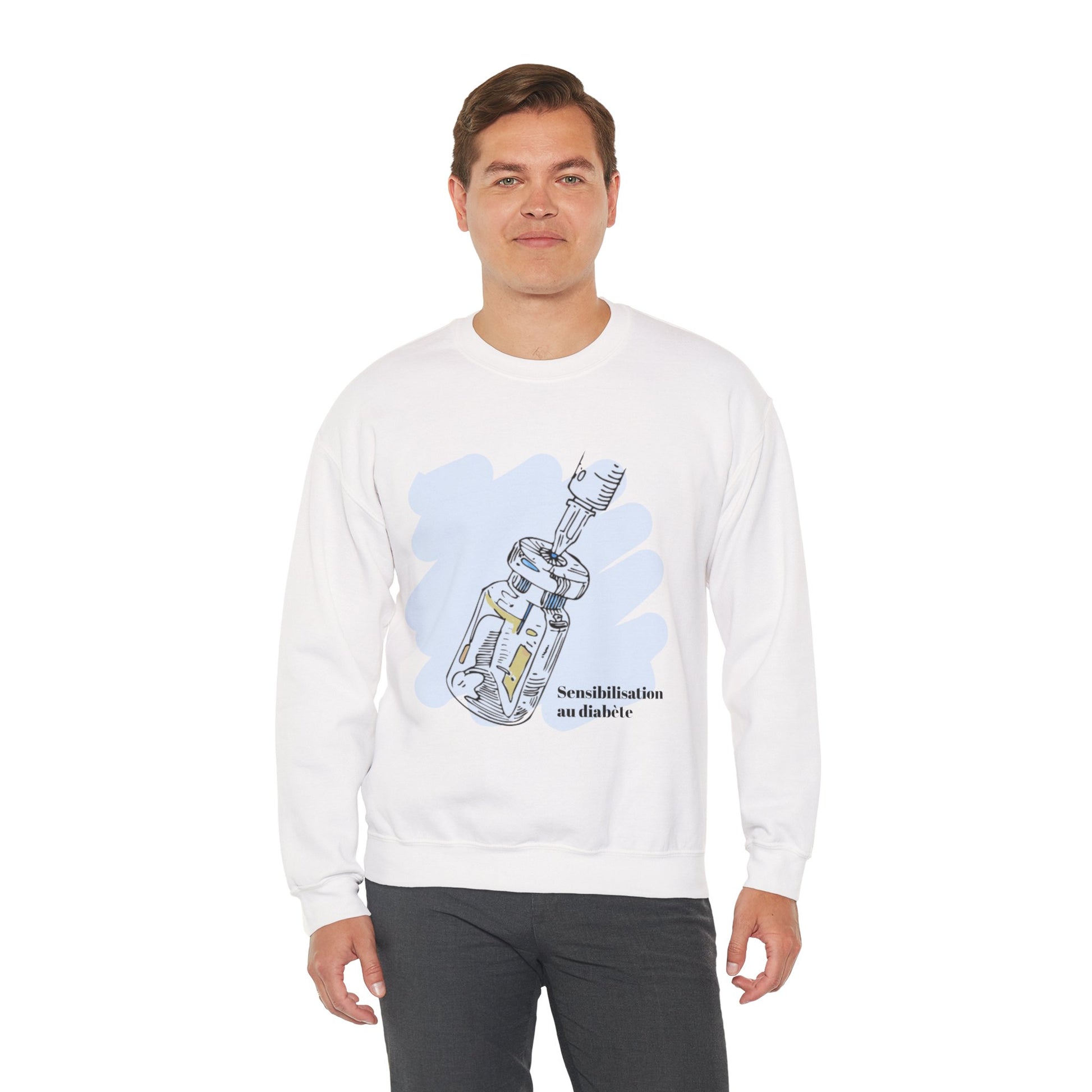 Insulin Vial Diabetes Awareness (French) Sweatshirt The Diabuddies Store Sweatshirts $32.95