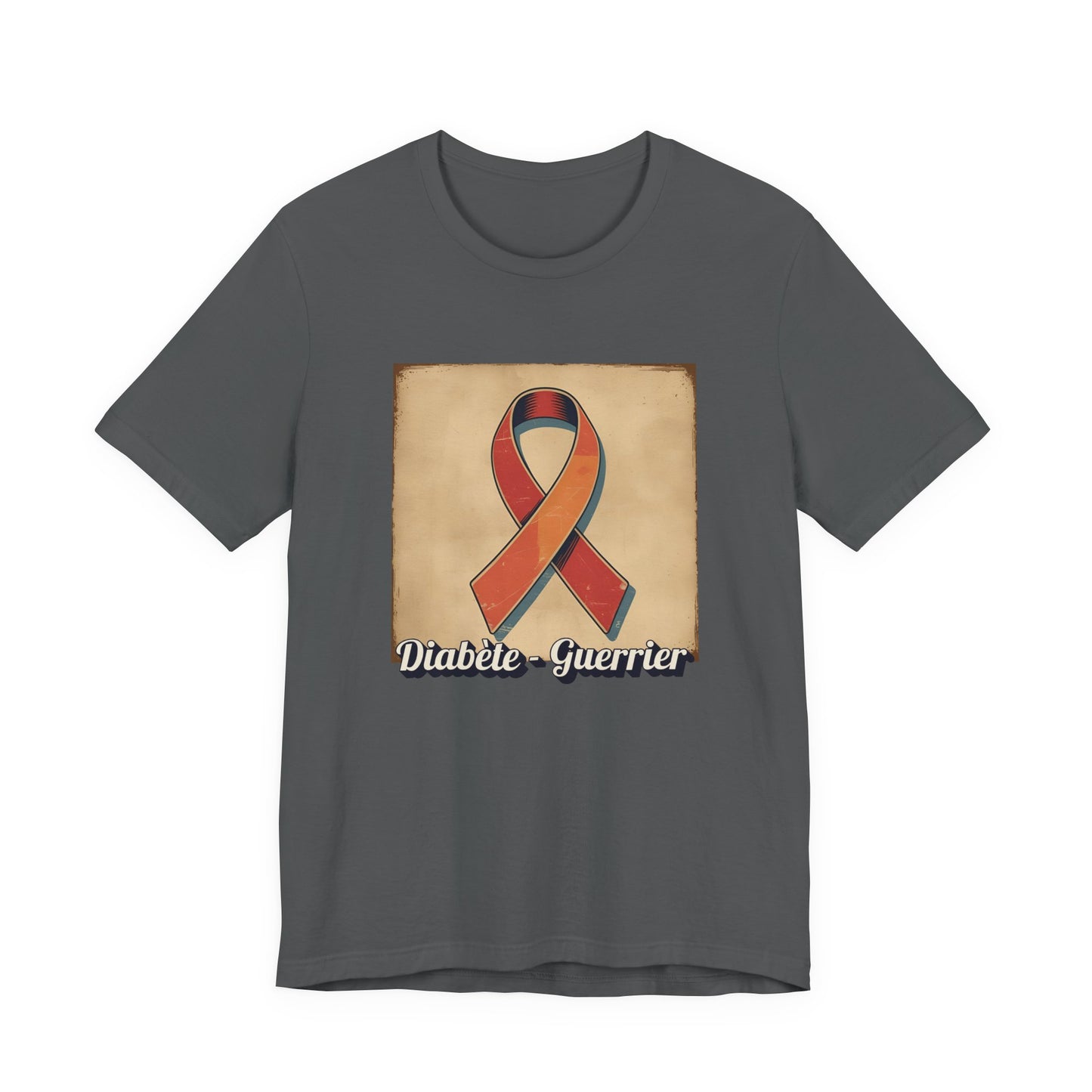 Diabetes Warrior, Retro Style (French/Guerrier) Unisex Tee The Diabuddies Store T-Shirts $22.50