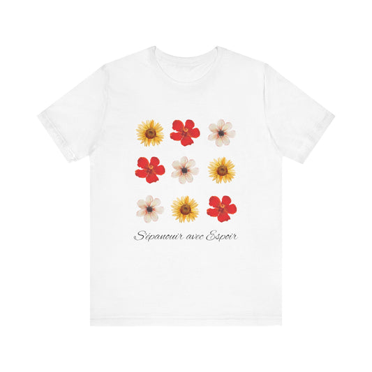 Blossoming with Hope (French) - Unisex Tee The Diabuddies Store T-Shirts $26.38