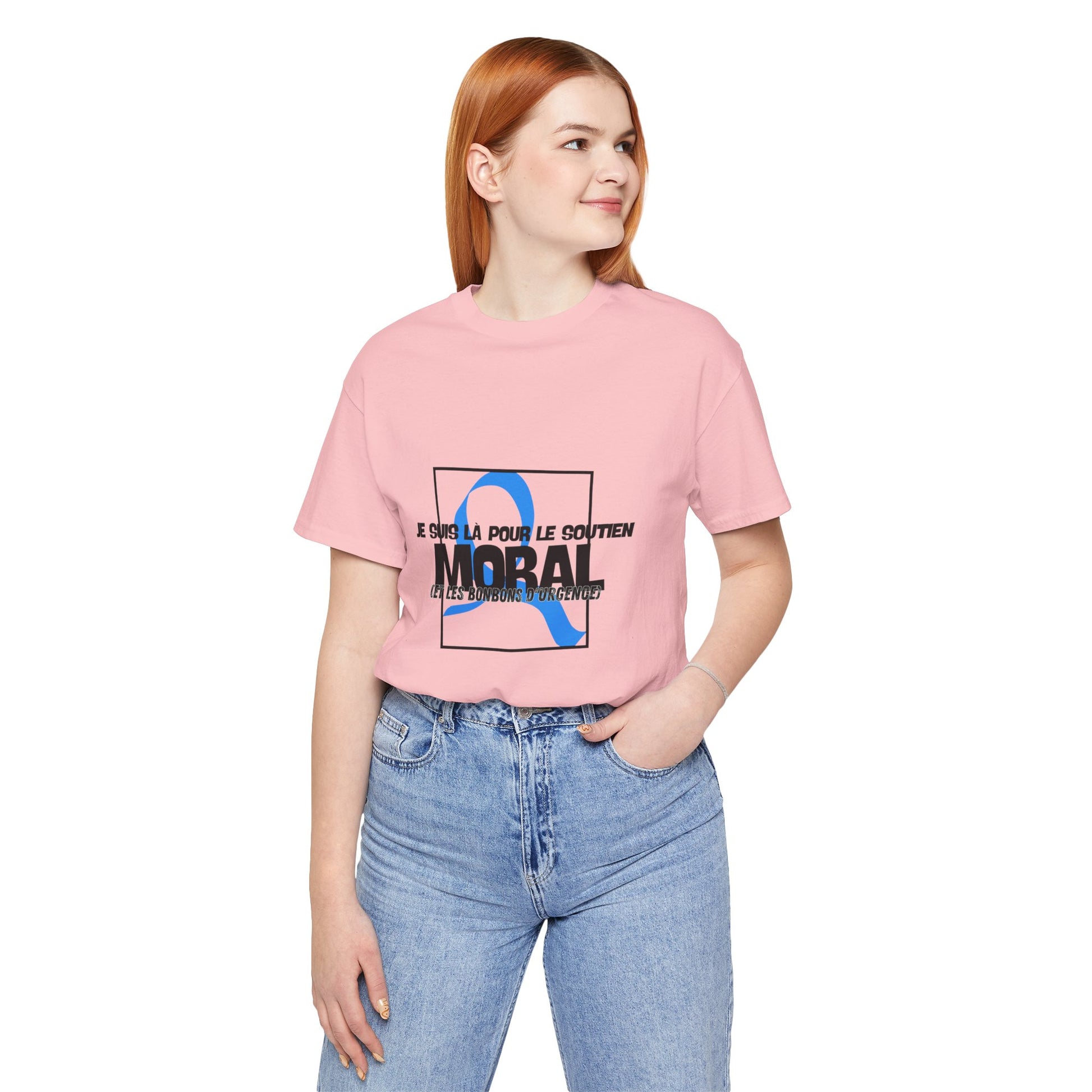 The Diabuddies Store Moral Support and Emergency Candy (French) - Unisex Tee Moral Support and Emergency Candy (French) - Unisex Tee: Being a friend to someone with diabetes means being ready for anything – from offering a listening ear to, well, having s
