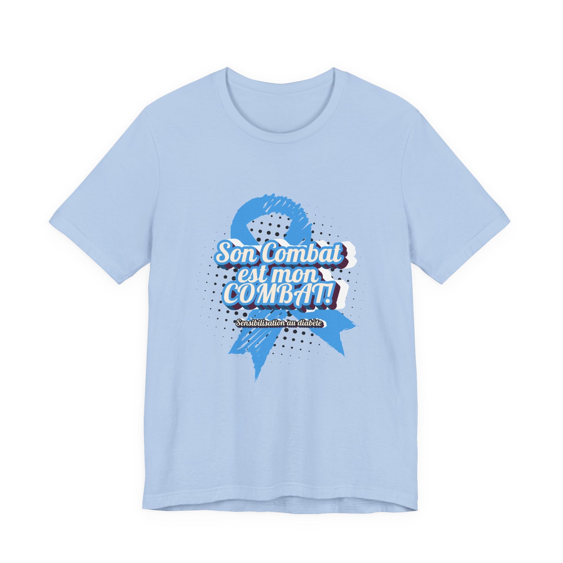 His Fight is my Fight! (French in blue) - Unisex Tee The Diabuddies Store T-Shirts $30.27
